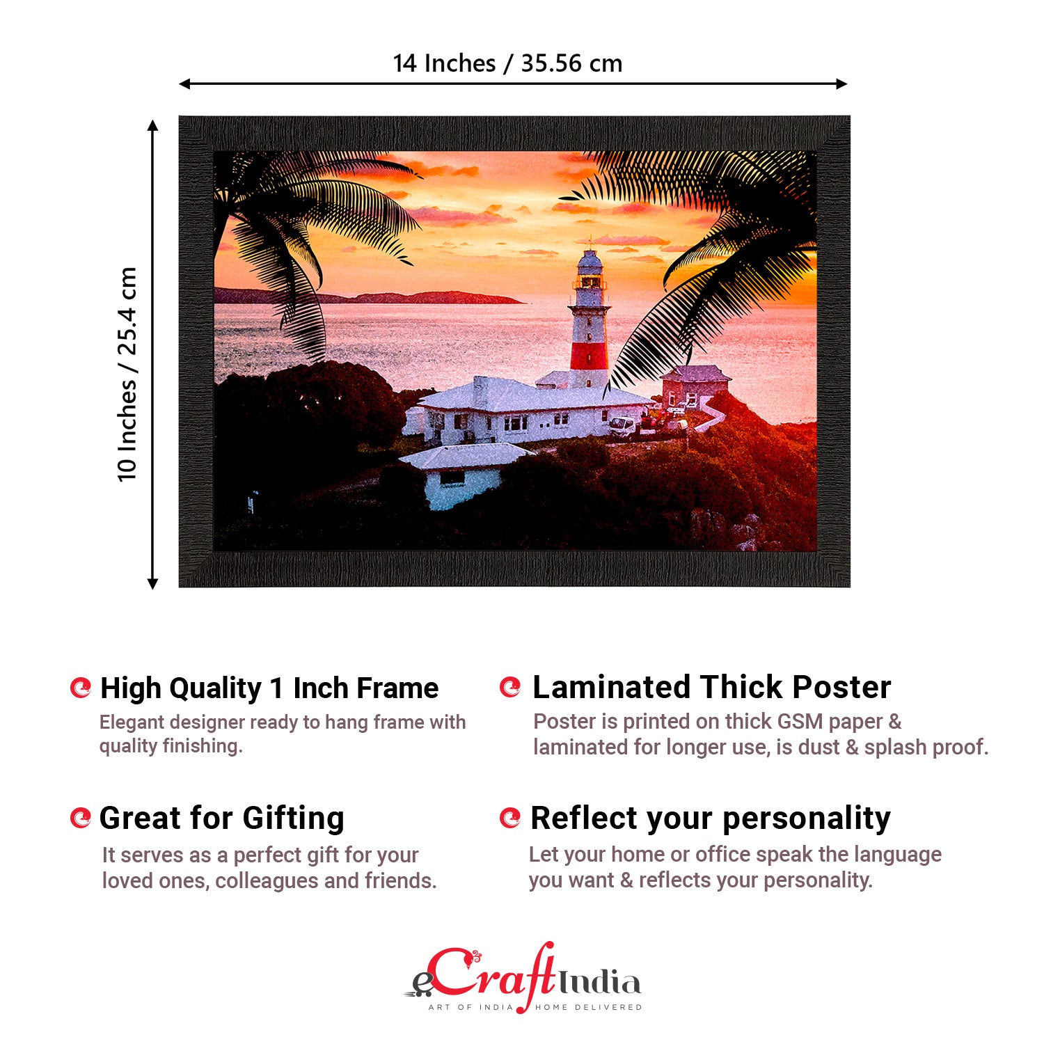 Seaside Lighthouse Scenic View Satin Matt Texture UV Art Painting 3