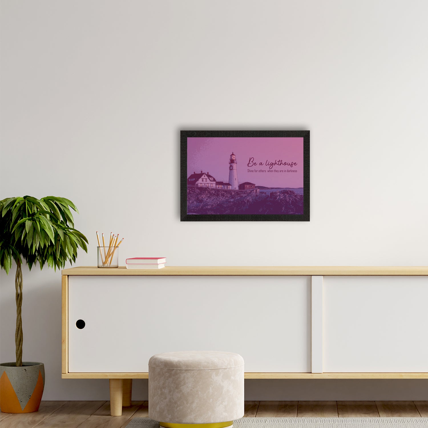 Seaside Lighthouse Scenic View Satin Matt Texture UV Art Painting 2