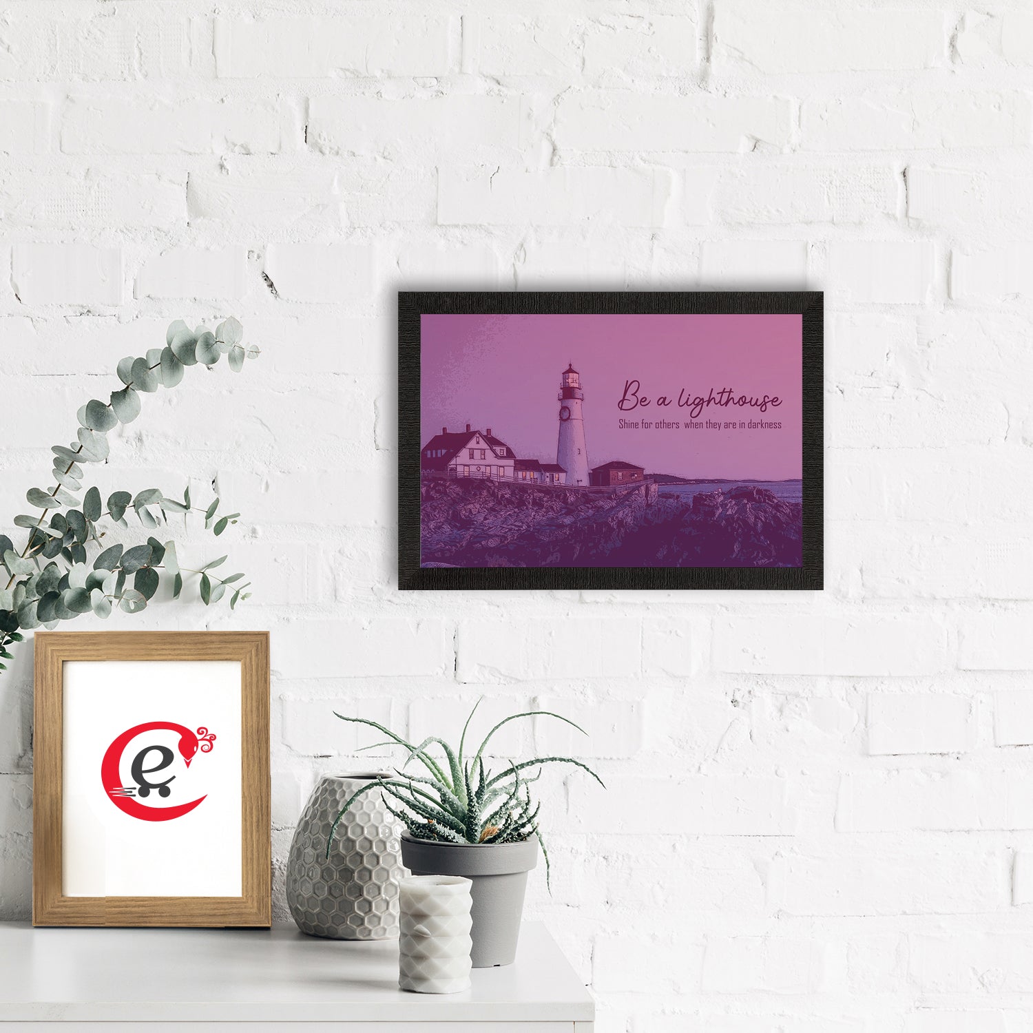 Seaside Lighthouse Scenic View Satin Matt Texture UV Art Painting 1