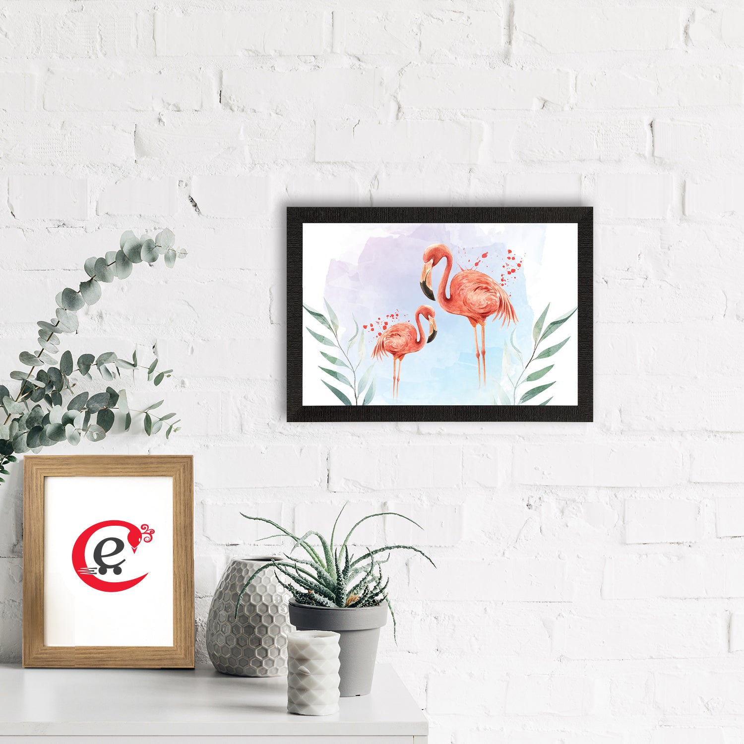 Pink Flamingo Satin Matt Texture UV Art Painting 1