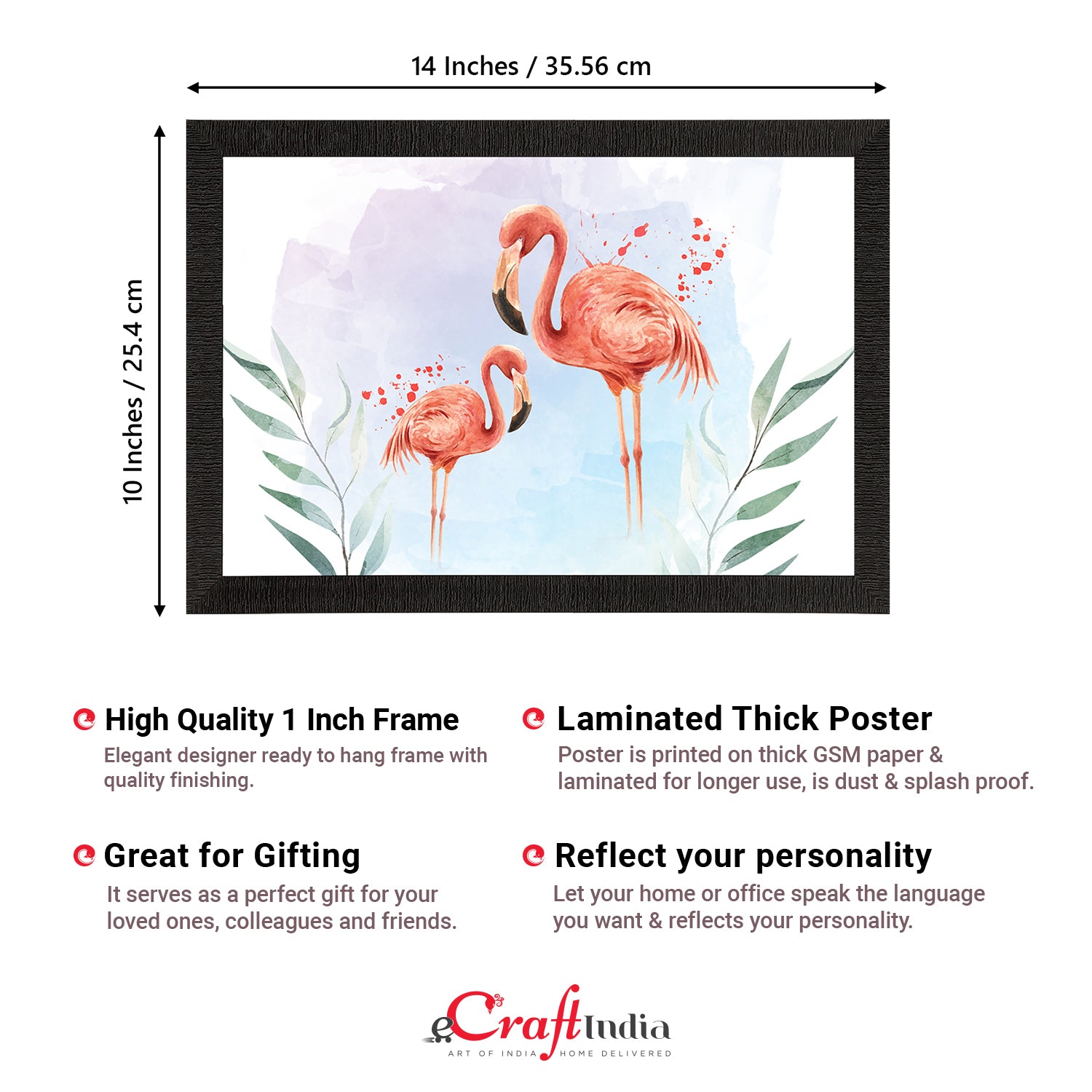 Pink Flamingo Satin Matt Texture UV Art Painting 3