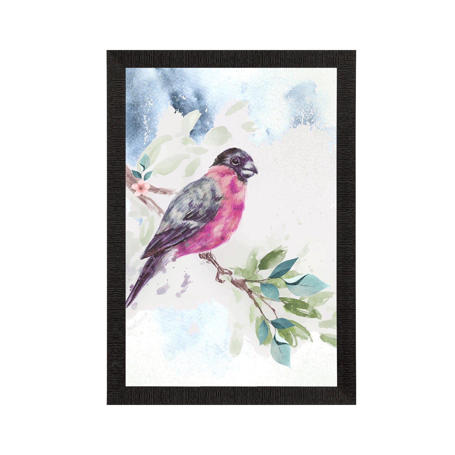 Colorful Bird Sitting on Tree Branch Satin Matt Texture UV Art Painting