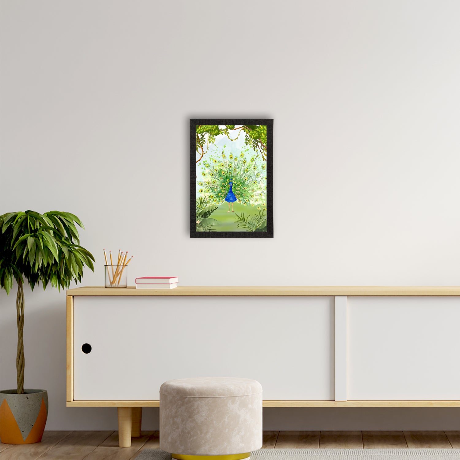 Dancing Peacock Satin Matt Texture UV Art Painting 2