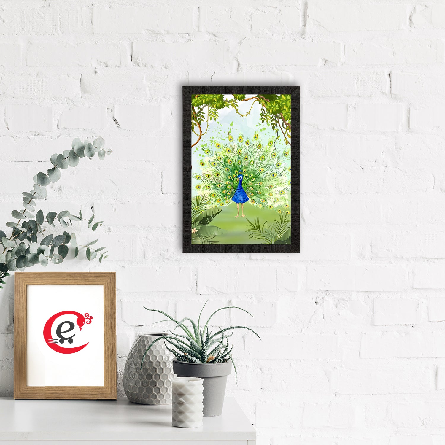 Dancing Peacock Satin Matt Texture UV Art Painting 1