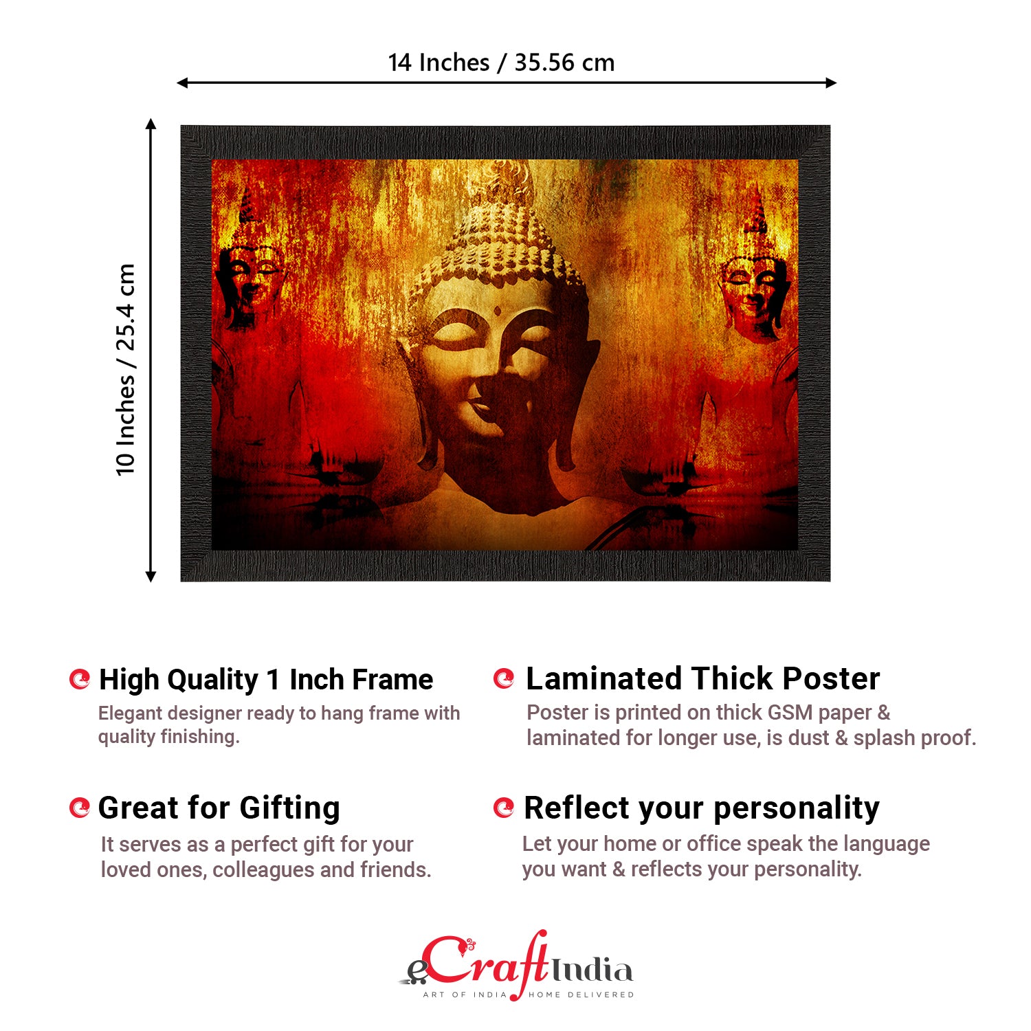 Meditating Lord Buddha Painting Digital Printed Religious Wall Art 3