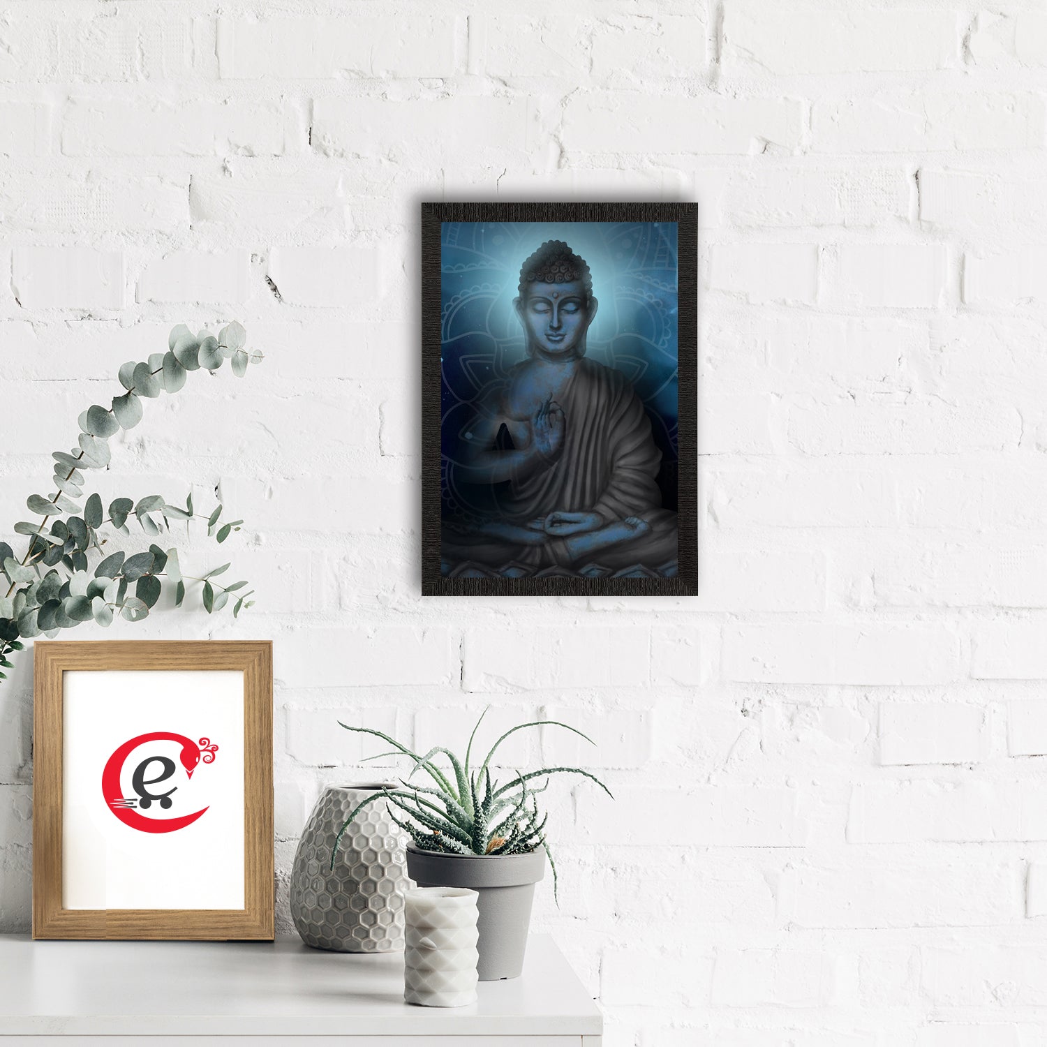 Meditating Lord Buddha Satin Matt Texture UV Art Painting 1