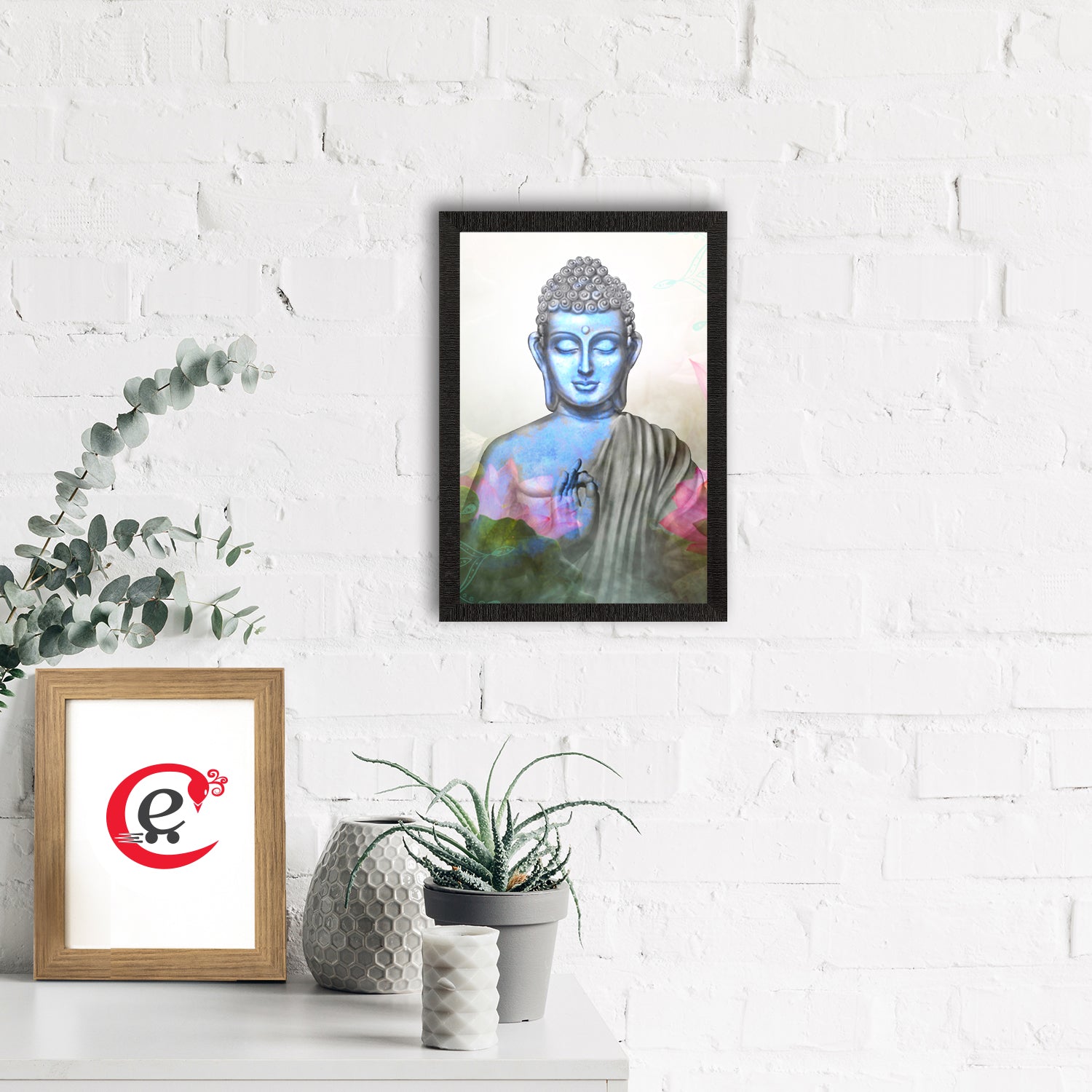 Meditating Lord Buddha Satin Matt Texture UV Art Painting 1