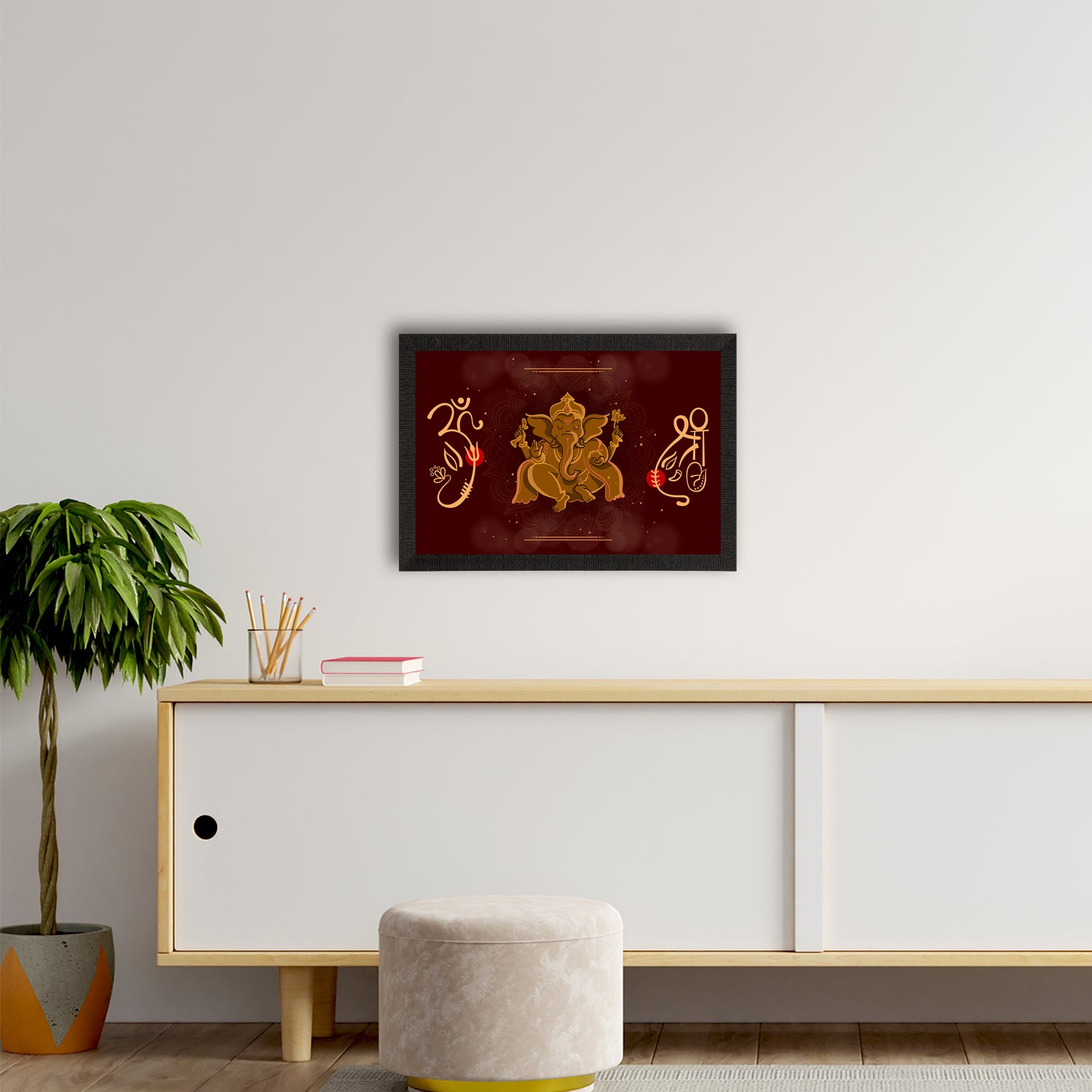 Lord Ganesha Satin Matt Texture UV Art Painting 2