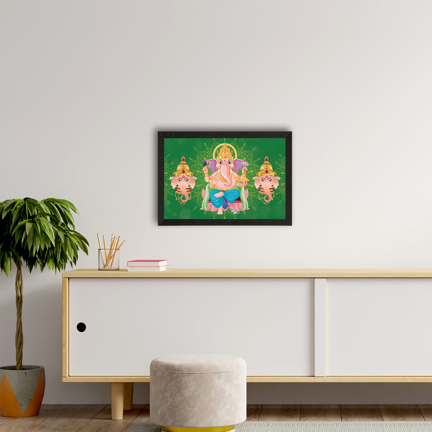 Lord Ganesha Satin Matt Texture UV Art Painting 2