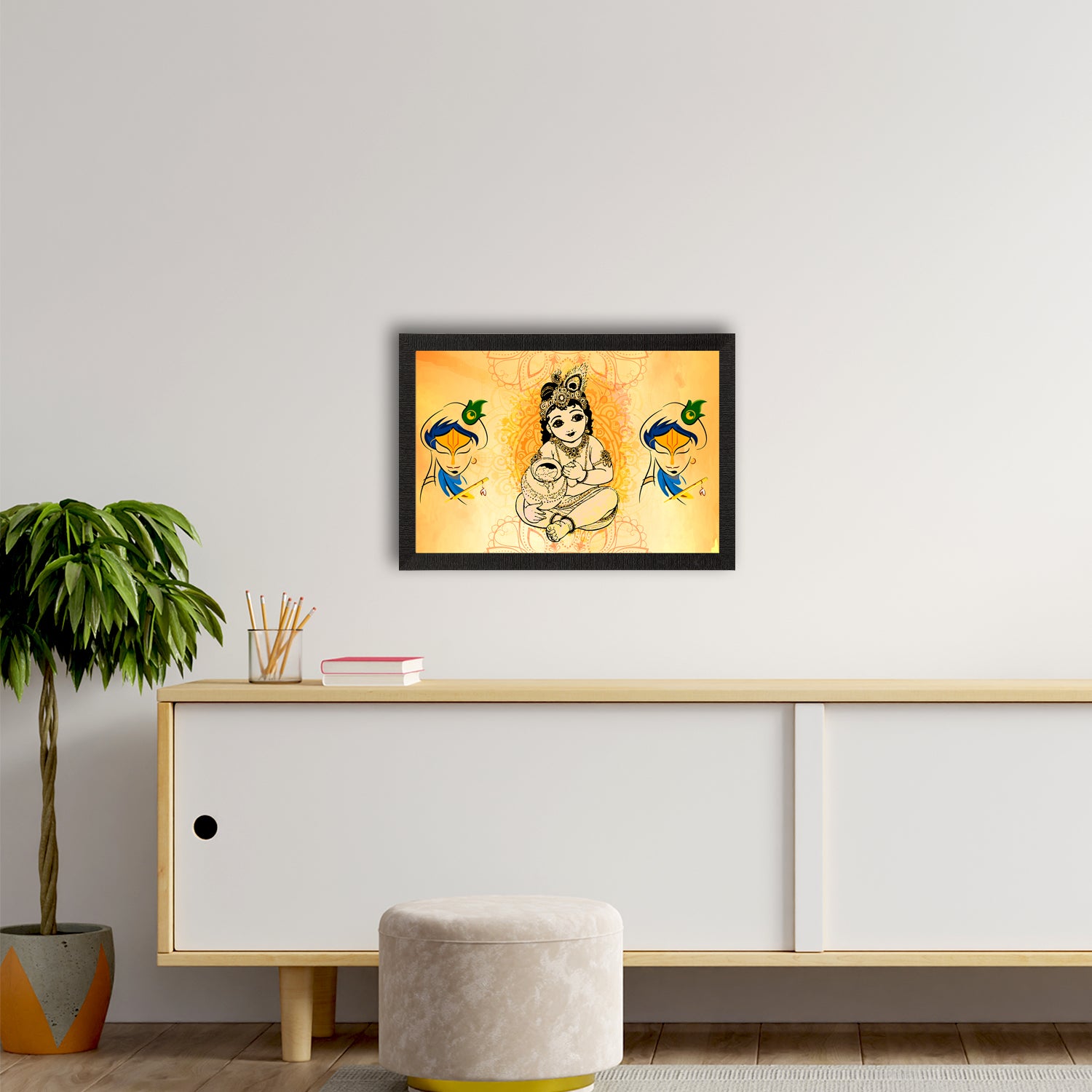 Lord Krishna Painting Digital Printed Religious Wall Art 2