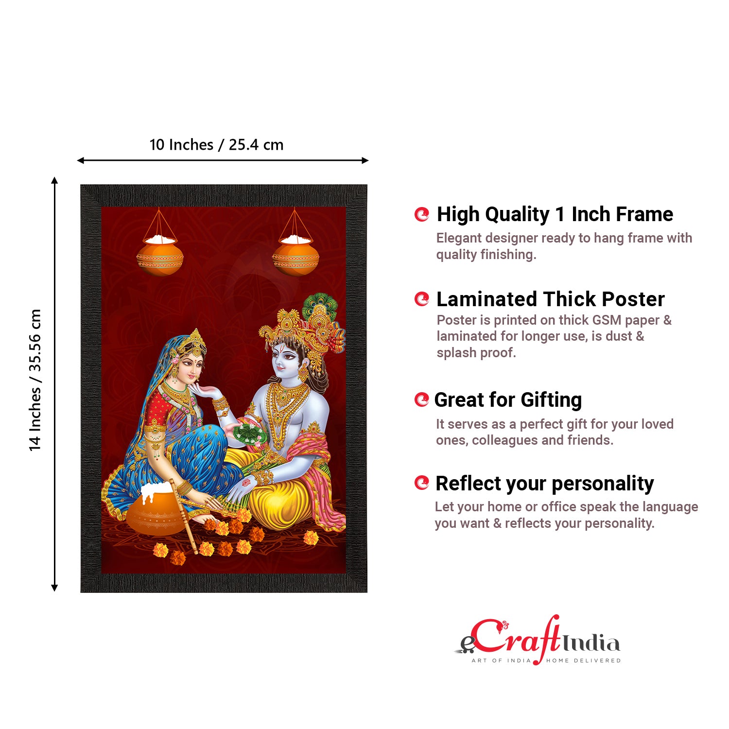 Radha Krishna Painting Digital Printed Religious Wall Art 3