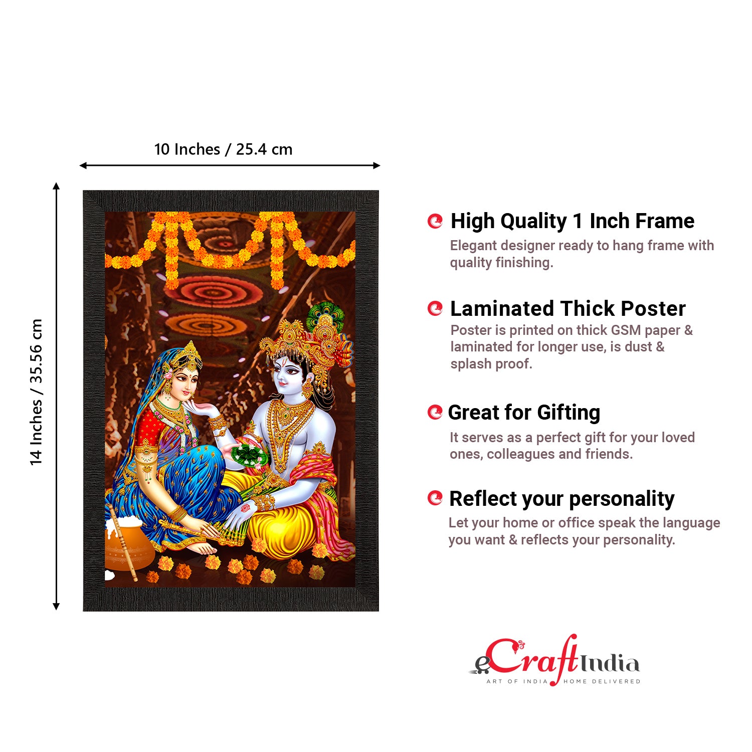 Radha Krishna Painting Digital Printed Religious Wall Art 3