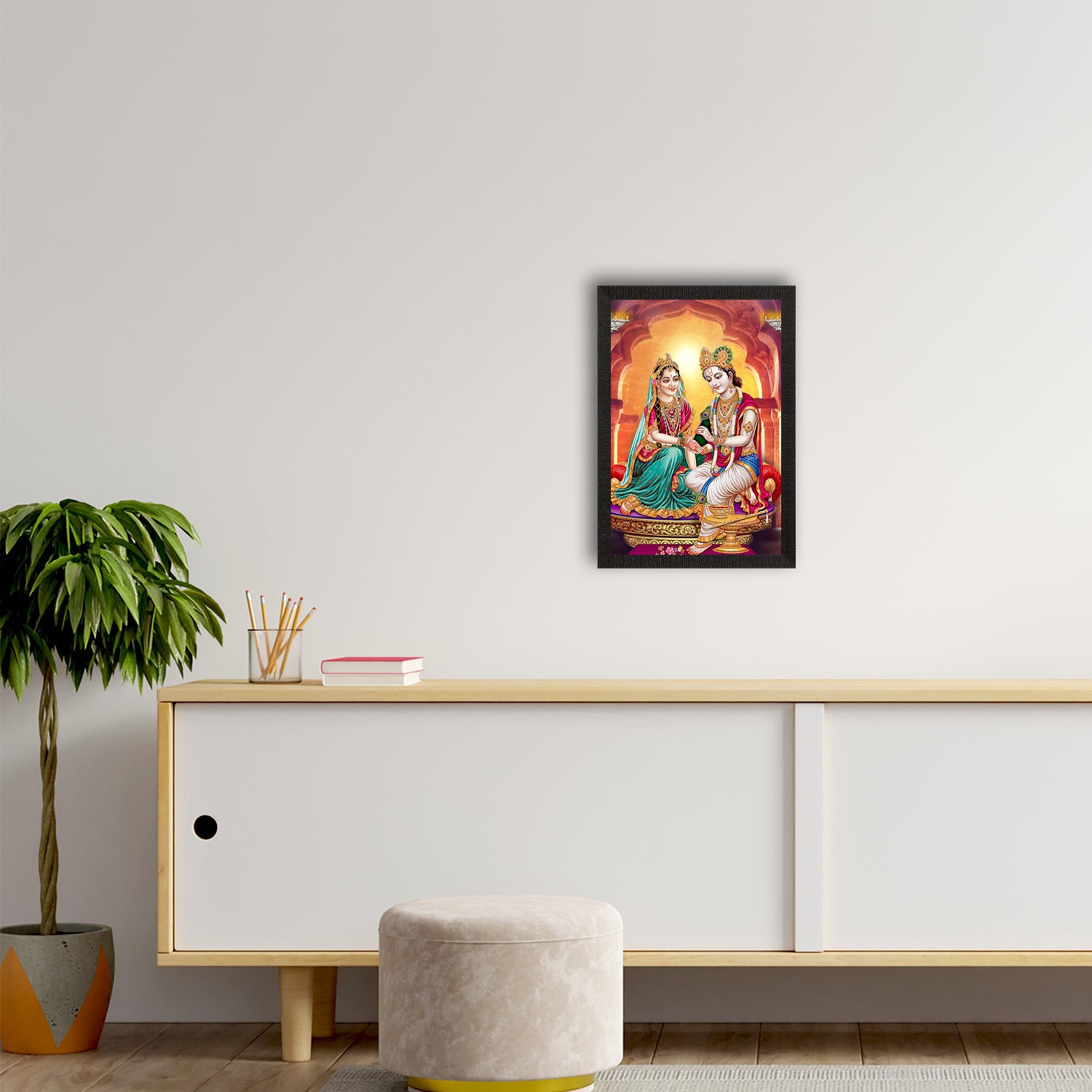 Radha Krishna Painting Digital Printed Religious Wall Art 2