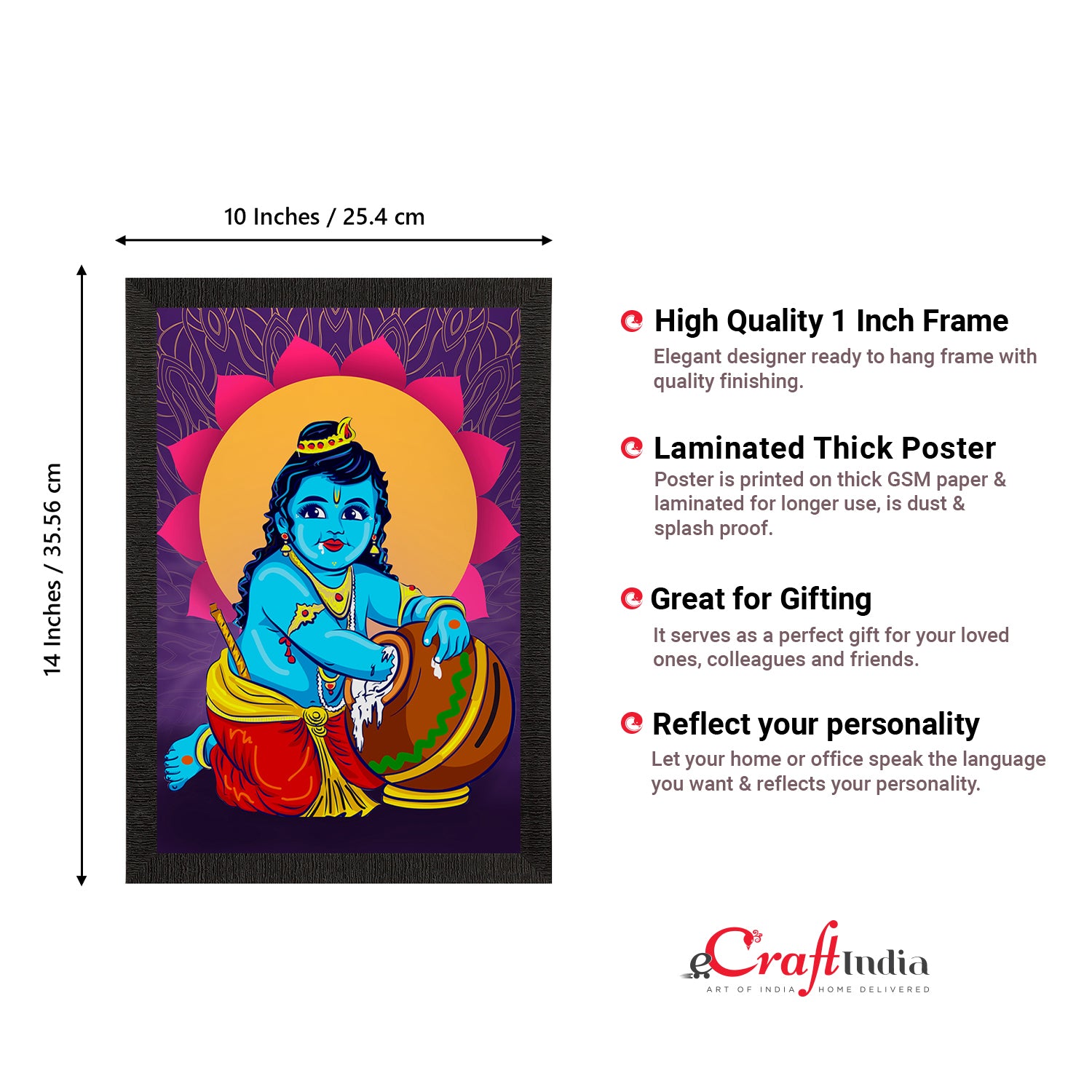 Lord Krishna Painting Digital Printed Religious Wall Art 3