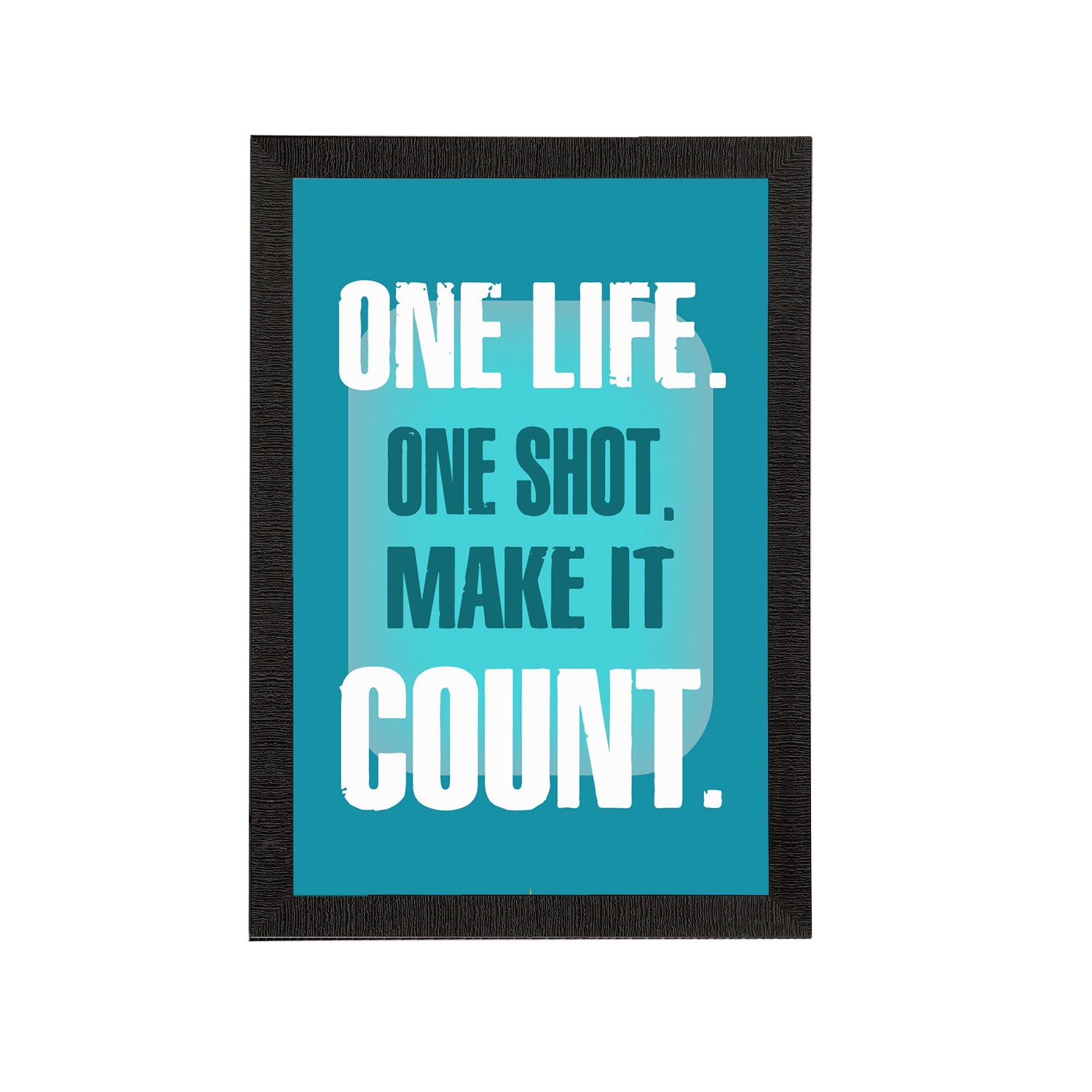 "One Life. One Shot. Make It Count. "Motivational Quote Satin Matt Texture UV Art Painting