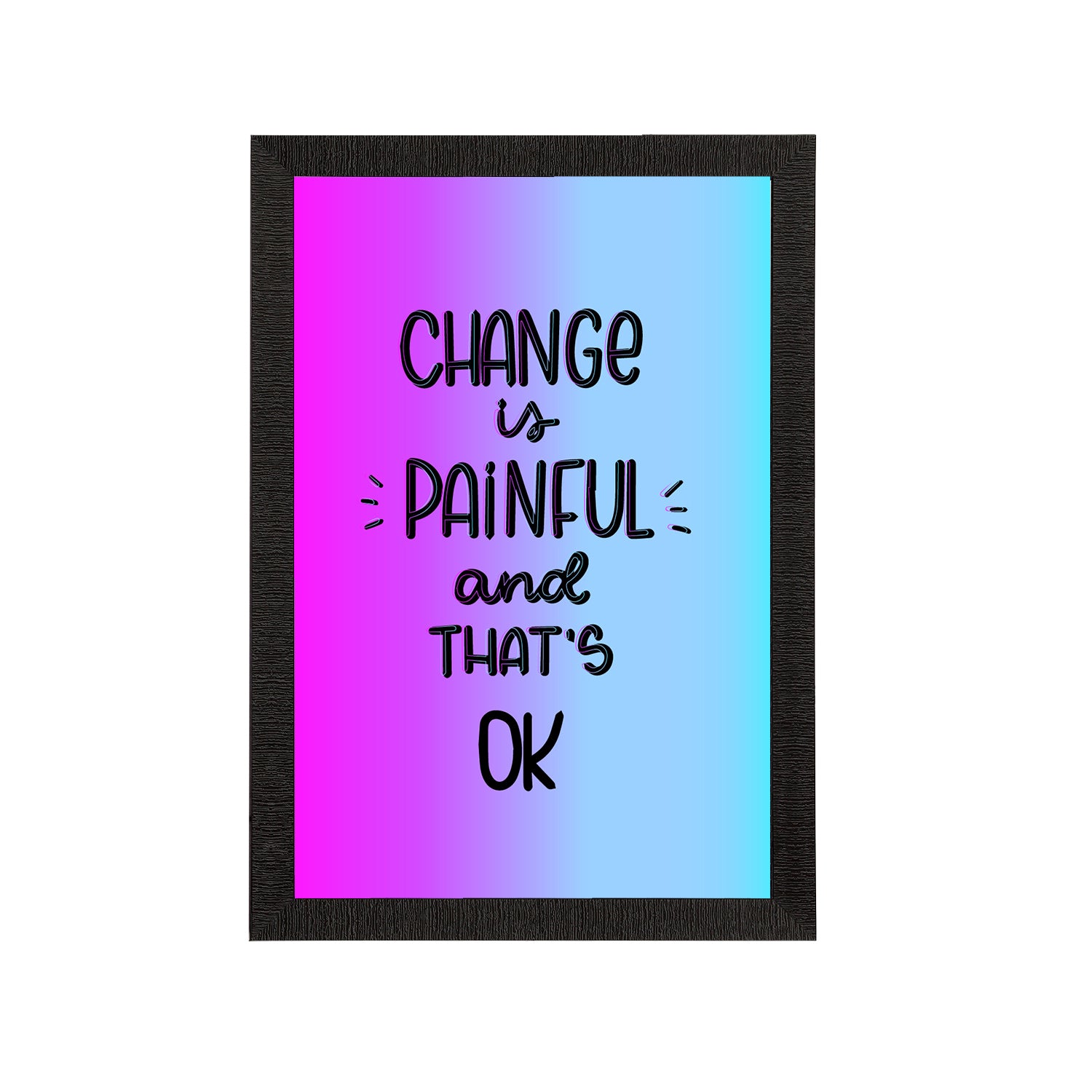 "Change Is Painful And That's Ok" Motivational Quote Satin Matt Texture UV Art Painting