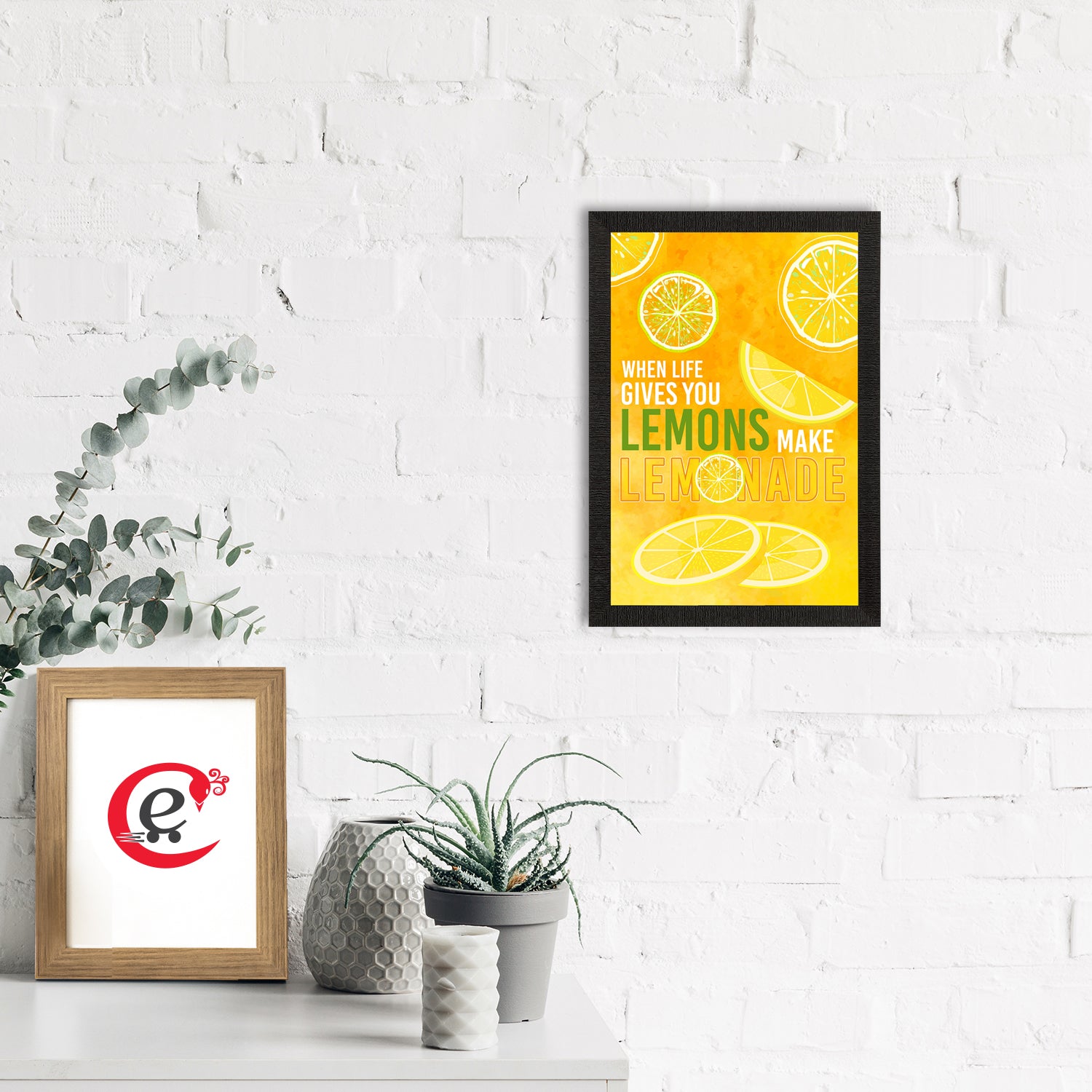 "When Life Gives You LEMONS Make LEMONADE" Motivational Quote Satin Matt Texture UV Art Painting 1