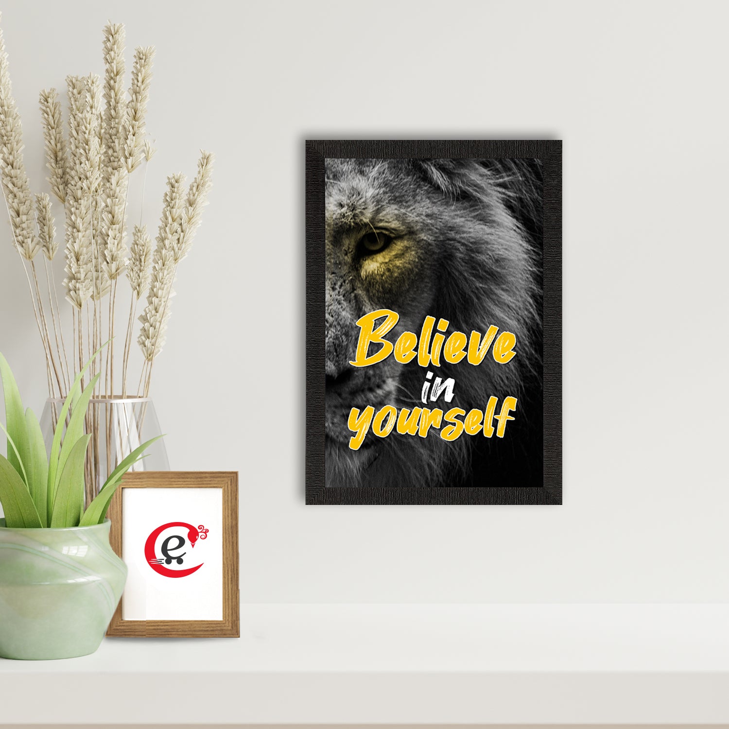 "Believe In Yourself" Motivational Quote Satin Matt Texture UV Art Painting 1