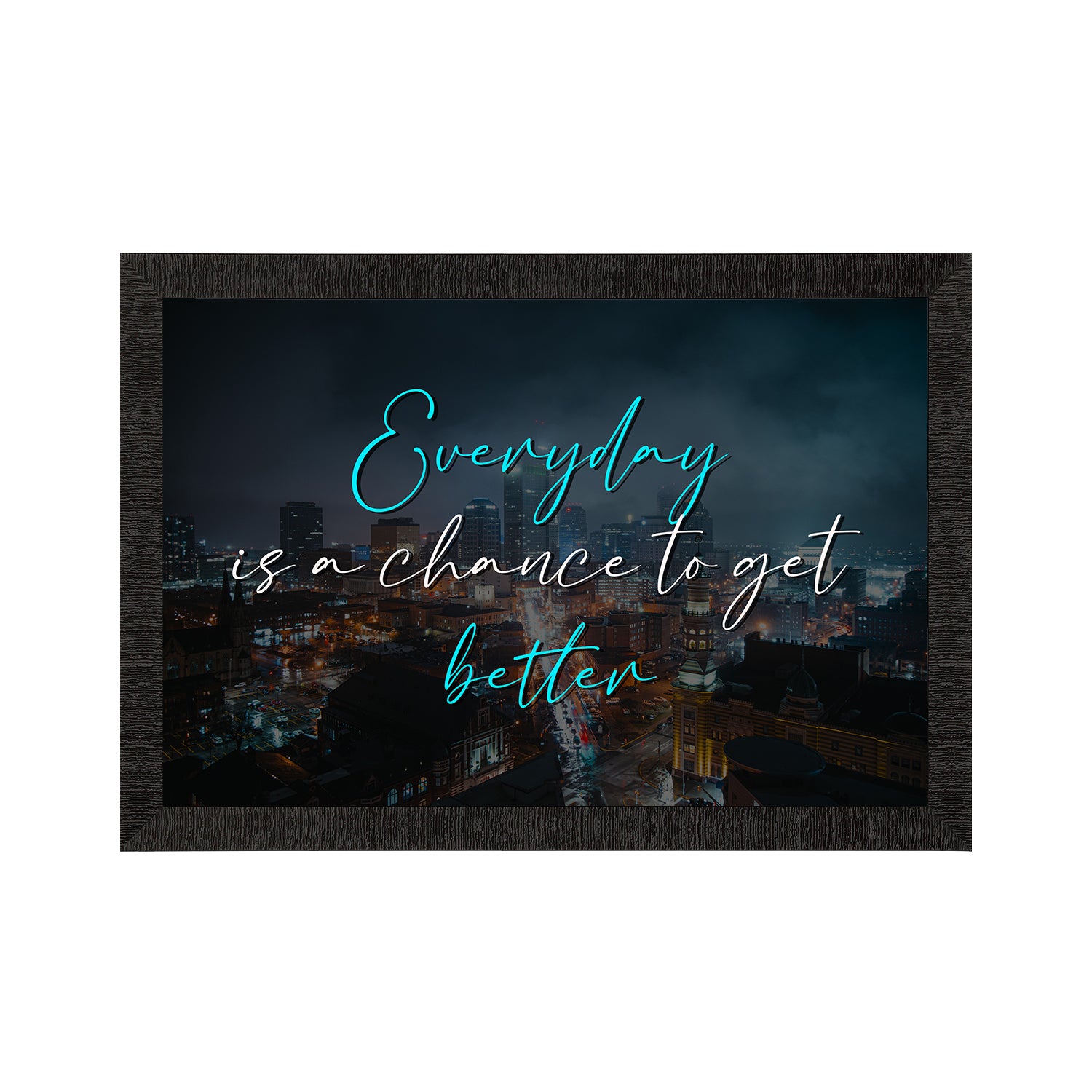 "Everyday is a chance to get better" Motivational Quote Satin Matt Texture UV Art Painting