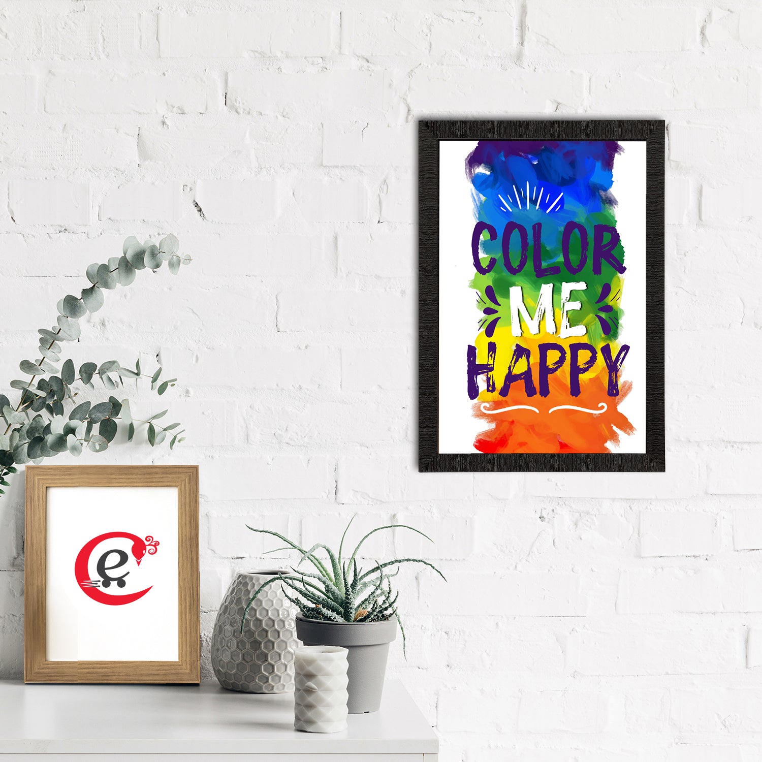 "Color Me Happy" Quirky Quotes Satin Matt Texture UV Art Painting 1