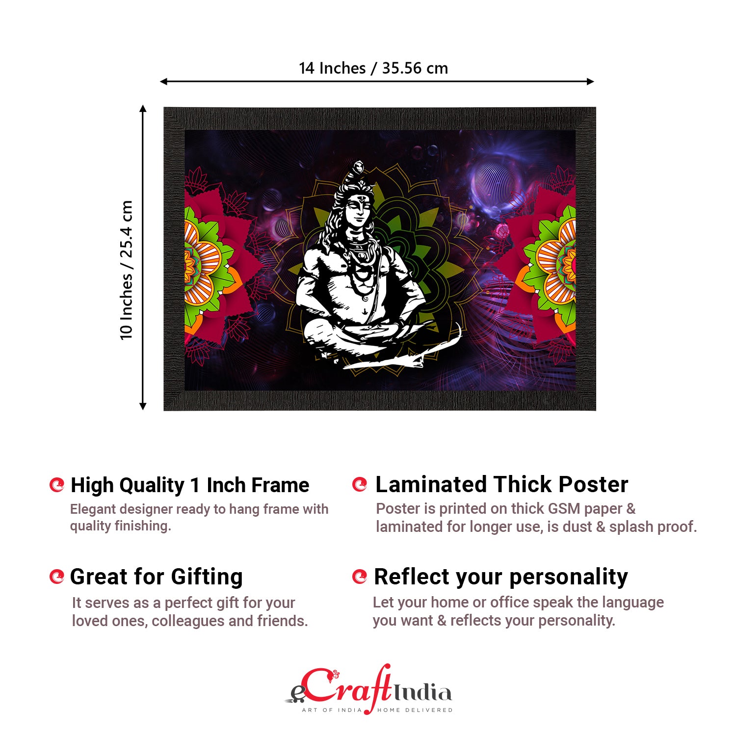 Lord Shiva Painting Digital Printed Religious Wall Art 3