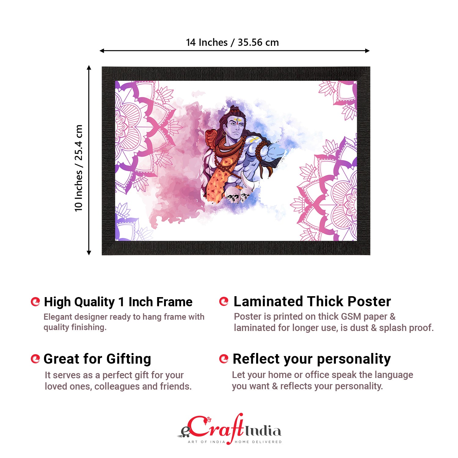 Lord Shiva Painting Digital Printed Religious Wall Art 3