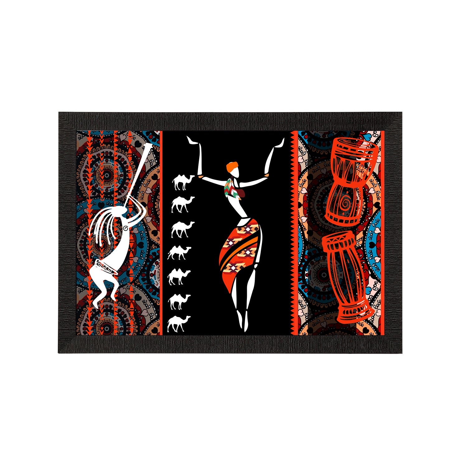 Tribal Theme Satin Matt Texture UV Art Painting