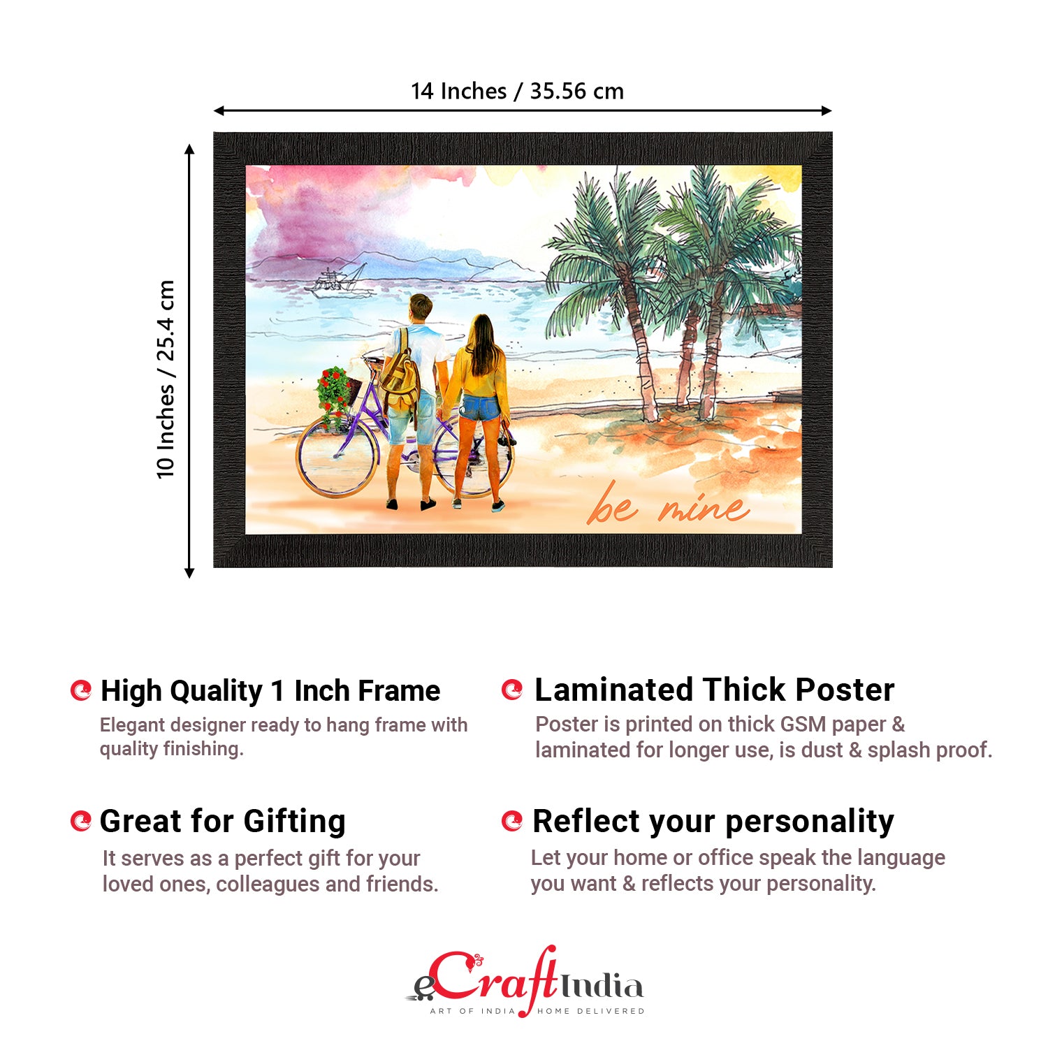 Romantic Couple on Beach Satin Matt Texture UV Art Painting 3