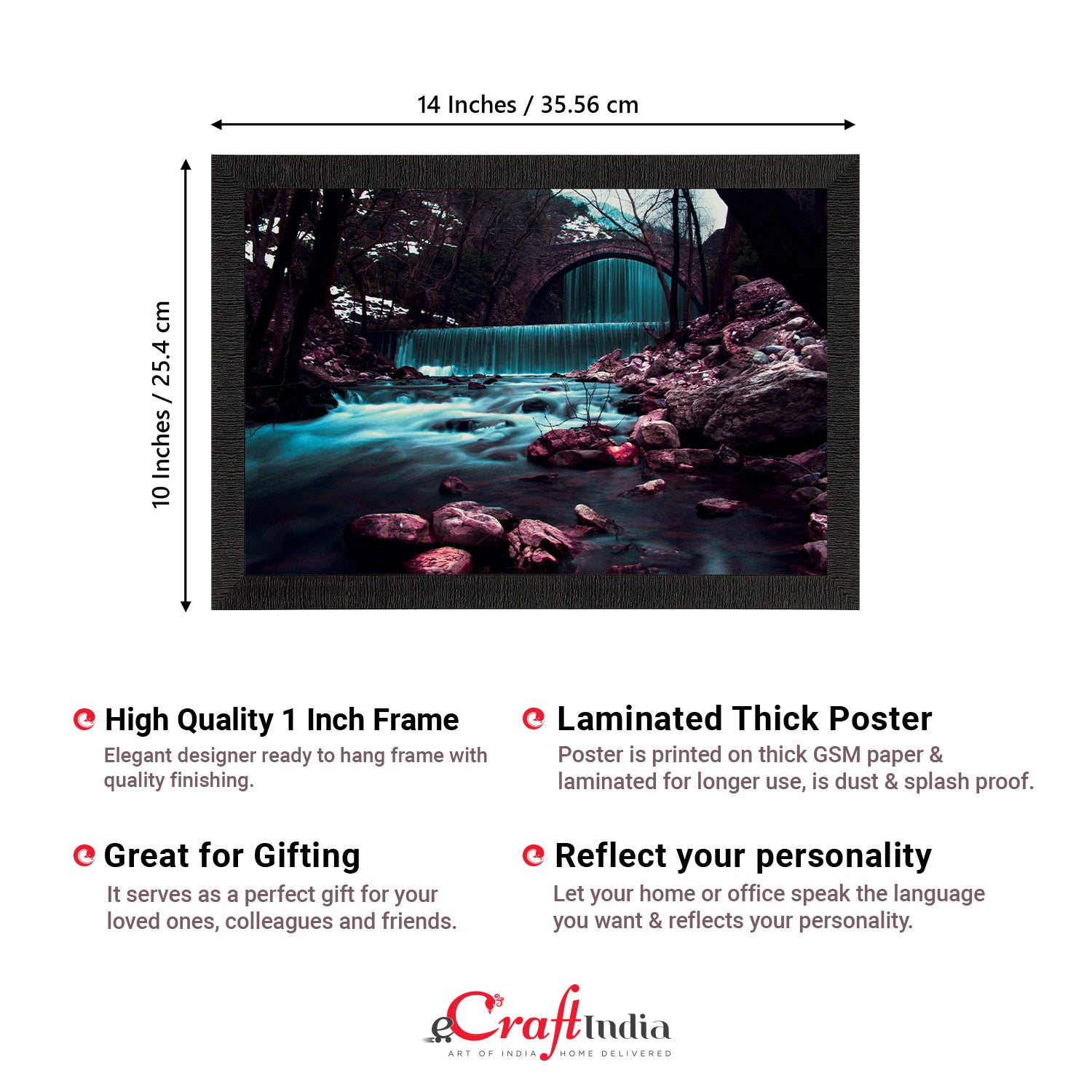 Beautiful Scenic Waterfall View Satin Matt Texture UV Art Painting 3