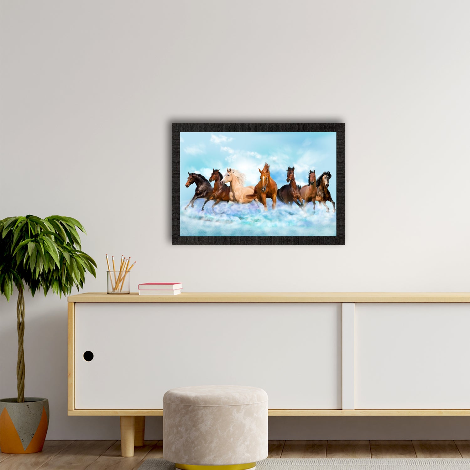 Seven Running Horses Painting Digital Printed Animal Wall Art 2