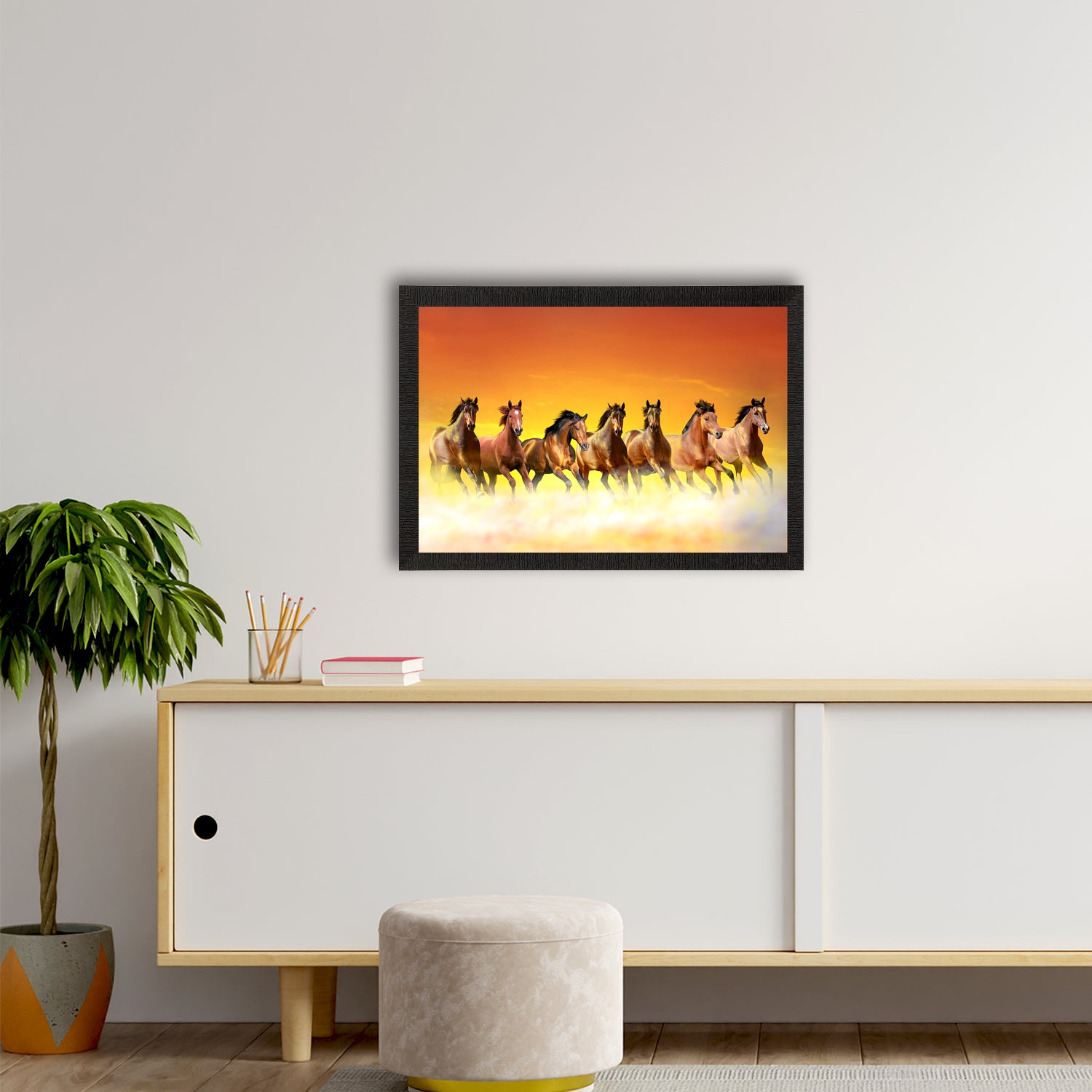 Seven Running Horses Painting Digital Printed Animal Wall Art 2
