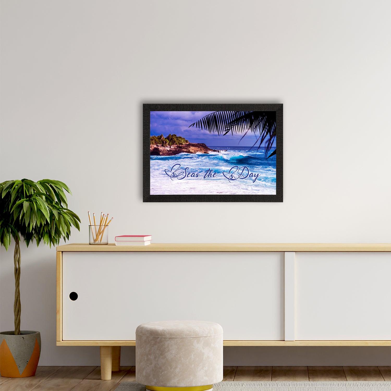 "Seas the Day" Alluring Sea Waves View Satin Matt Texture UV Art Painting 2