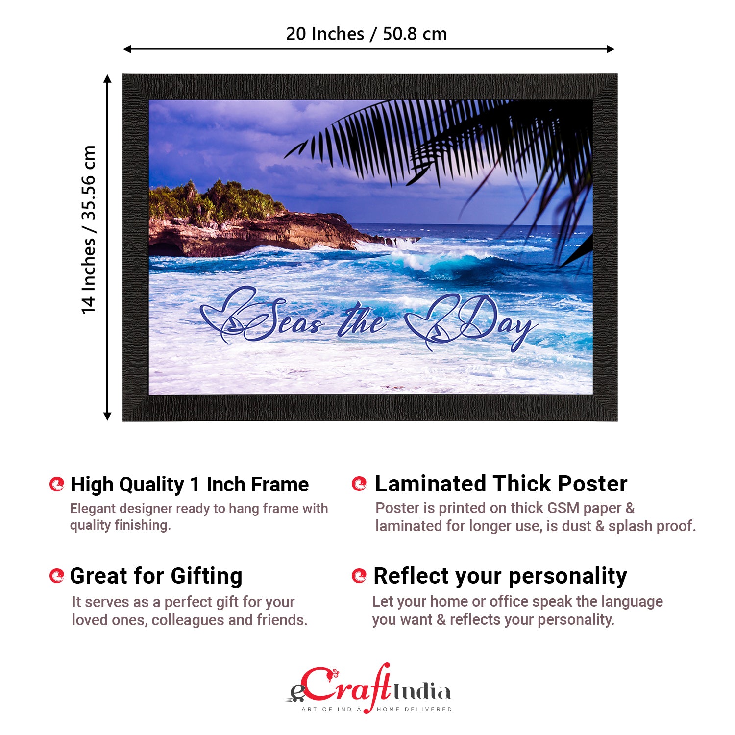 "Seas the Day" Alluring Sea Waves View Satin Matt Texture UV Art Painting 3