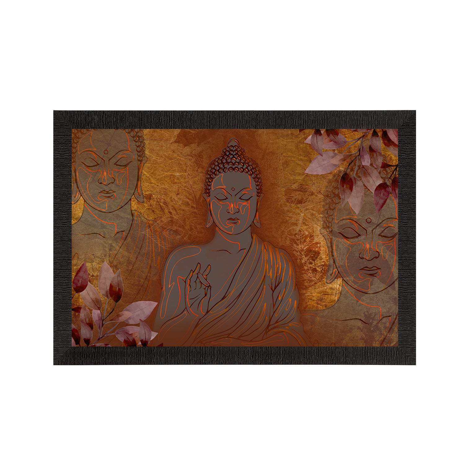 Meditating Lord Buddha Satin Matt Texture UV Art Painting