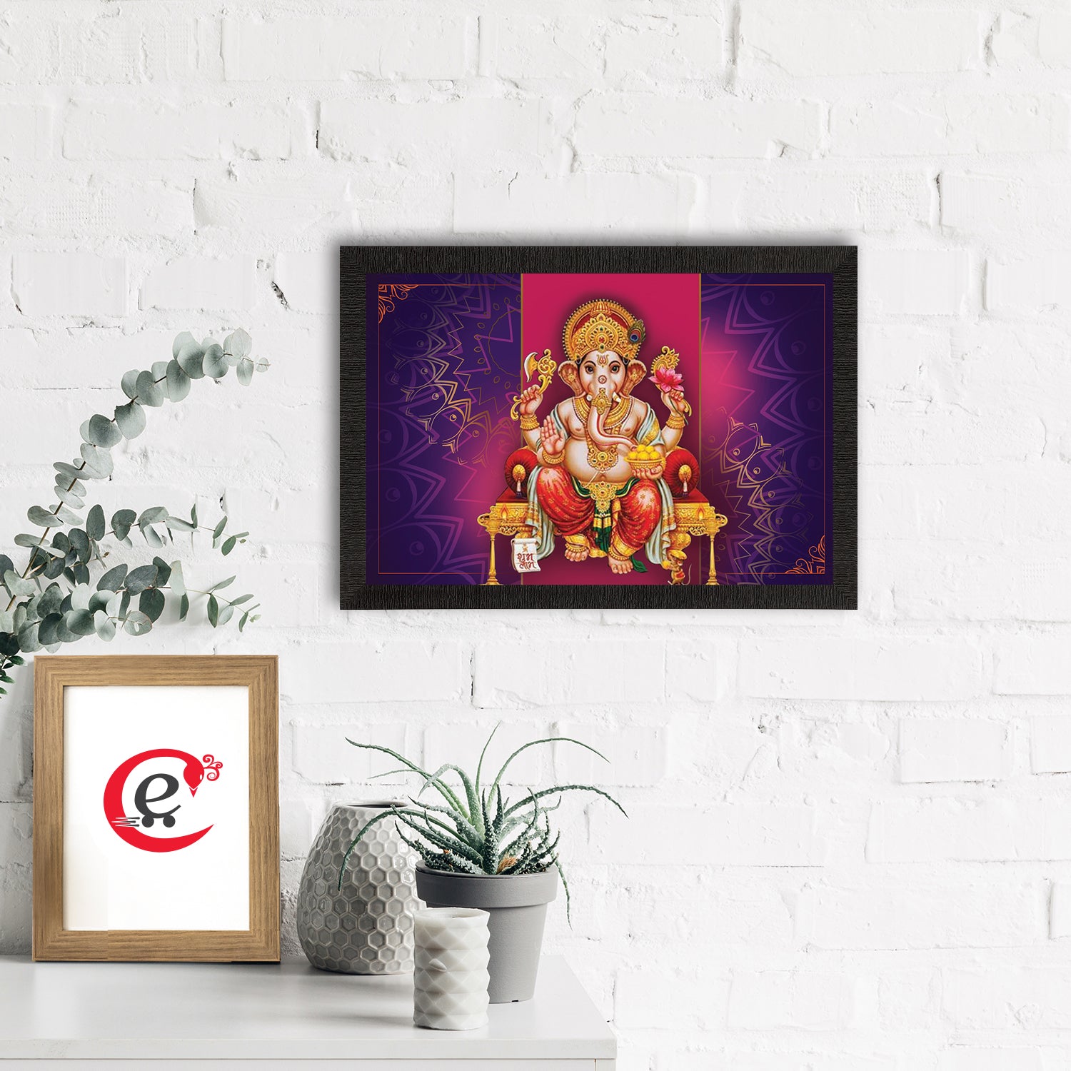 Lord Ganesha Satin Matt Texture UV Art Painting 1