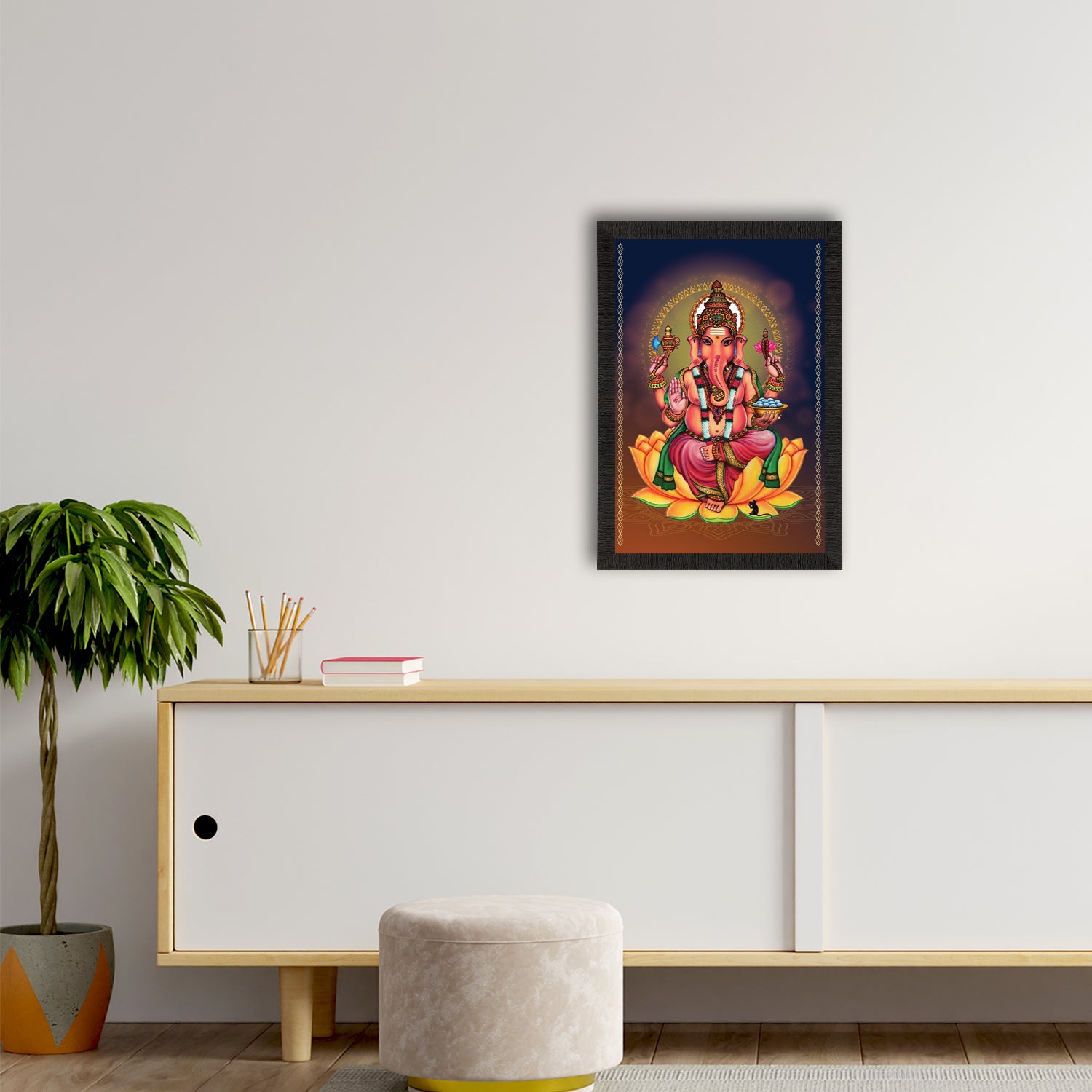Lord Ganesha Satin Matt Texture UV Art Painting 2