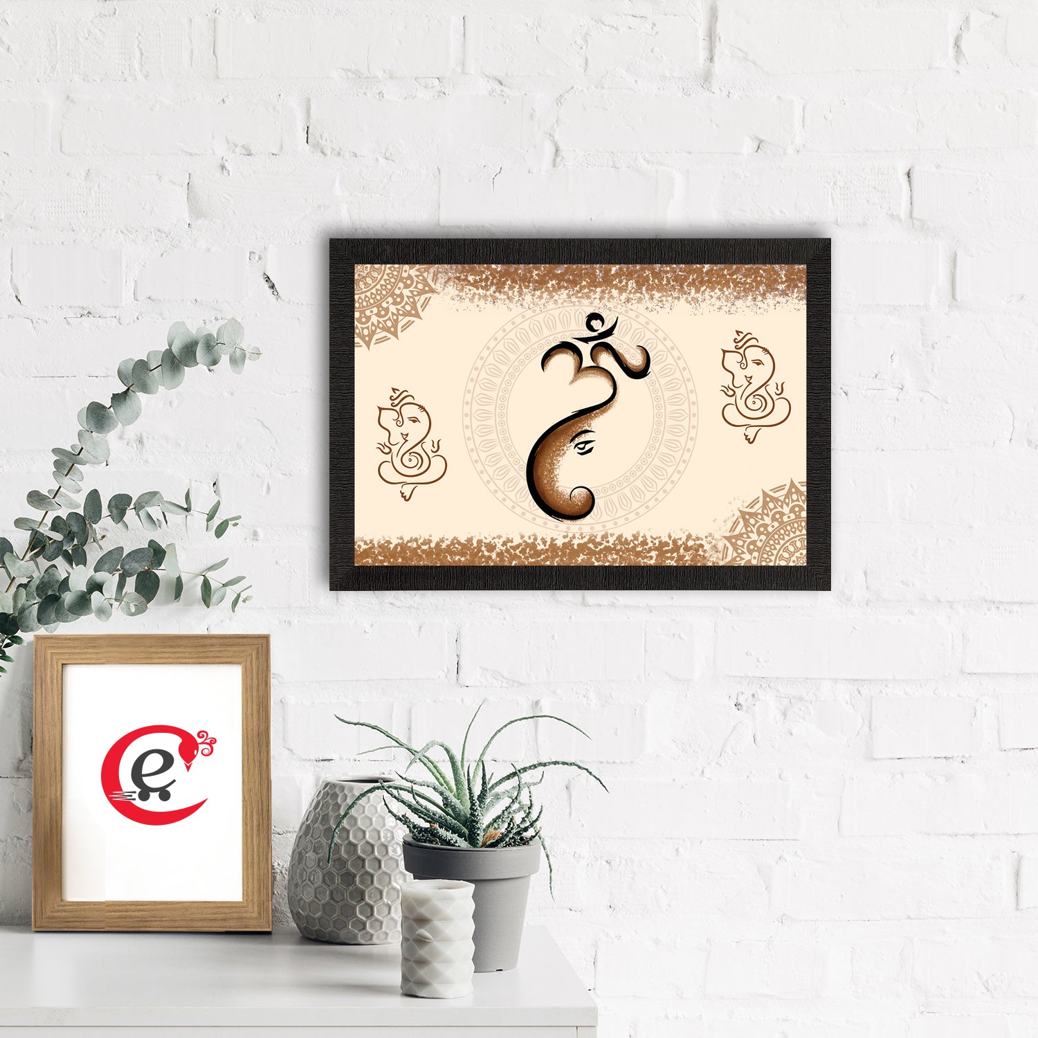 Lord Ganesha Satin Matt Texture UV Art Painting 1