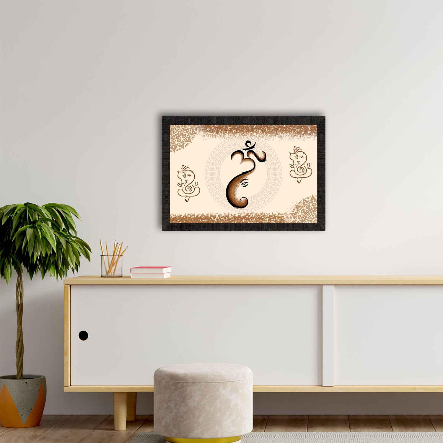 Lord Ganesha Satin Matt Texture UV Art Painting 2