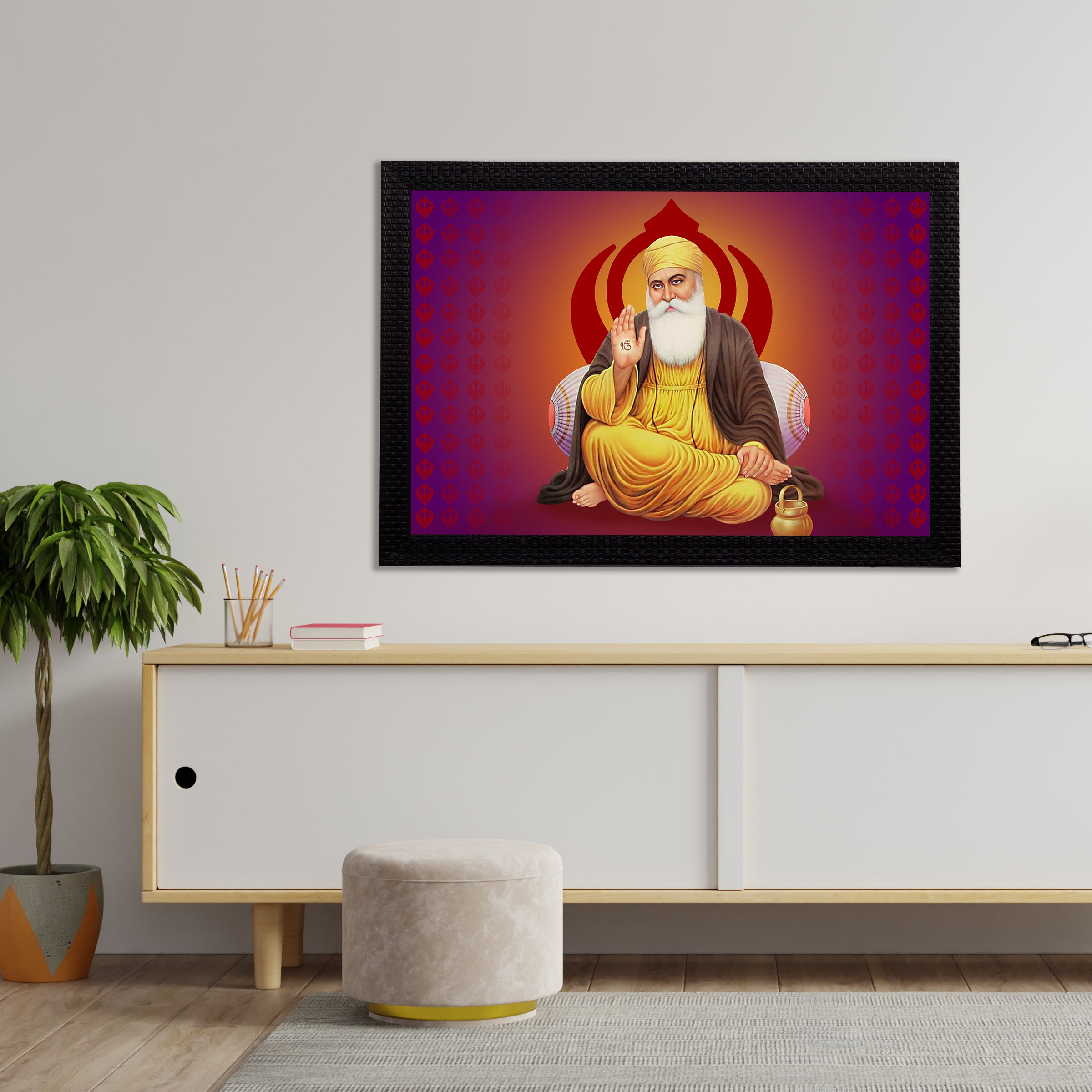 Shri Guru Nanak Dev Ji Painting Digital Printed Religious Wall Art 2
