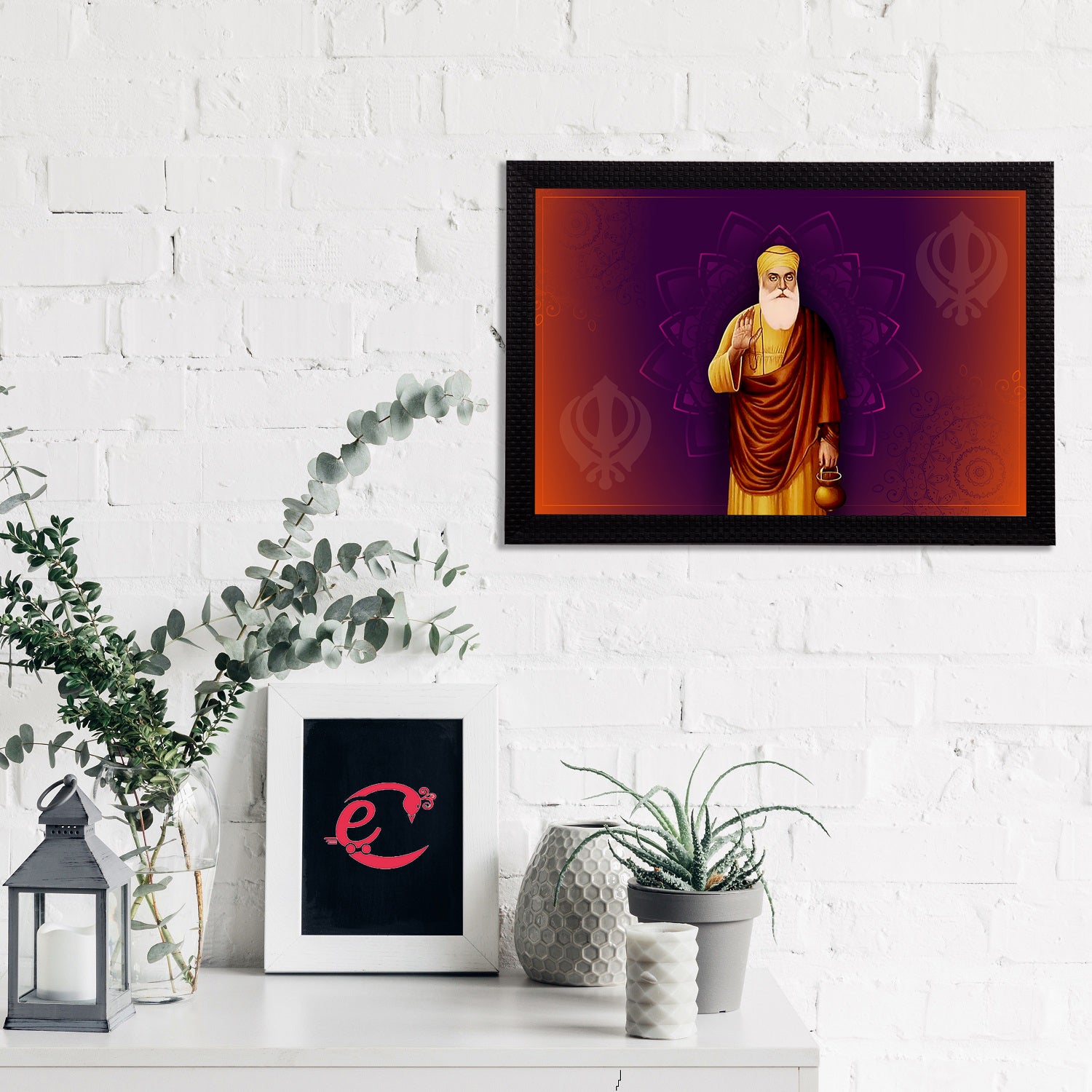 Shri Guru Nanak Dev Ji Painting Digital Printed Religious Wall Art 1