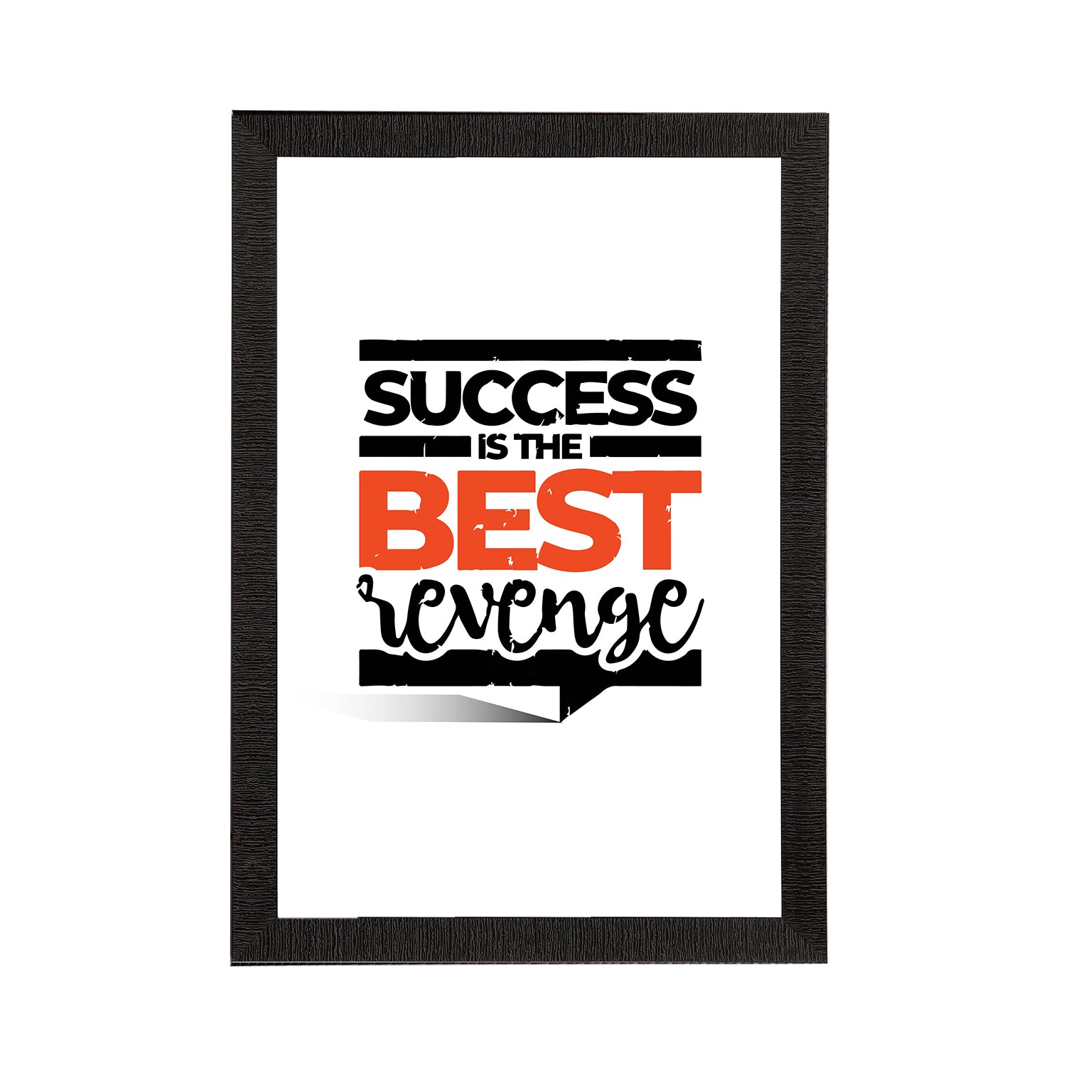 "Success Is The Best Revenge "Motivational Quote Satin Matt Texture UV Art Painting