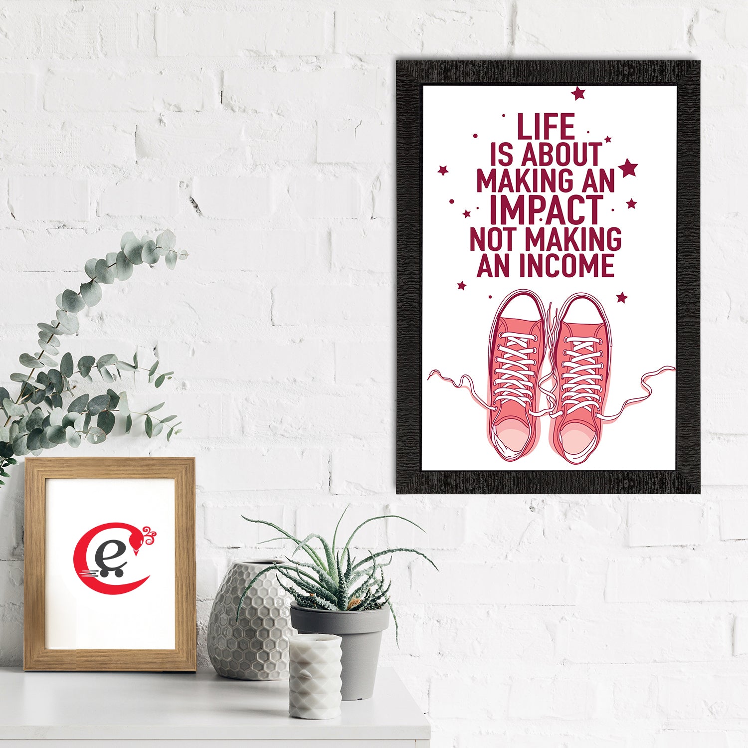 "Life Is About Making An Impact Not Making An Income" Motivational Quote Satin Matt Texture UV Art Painting 1