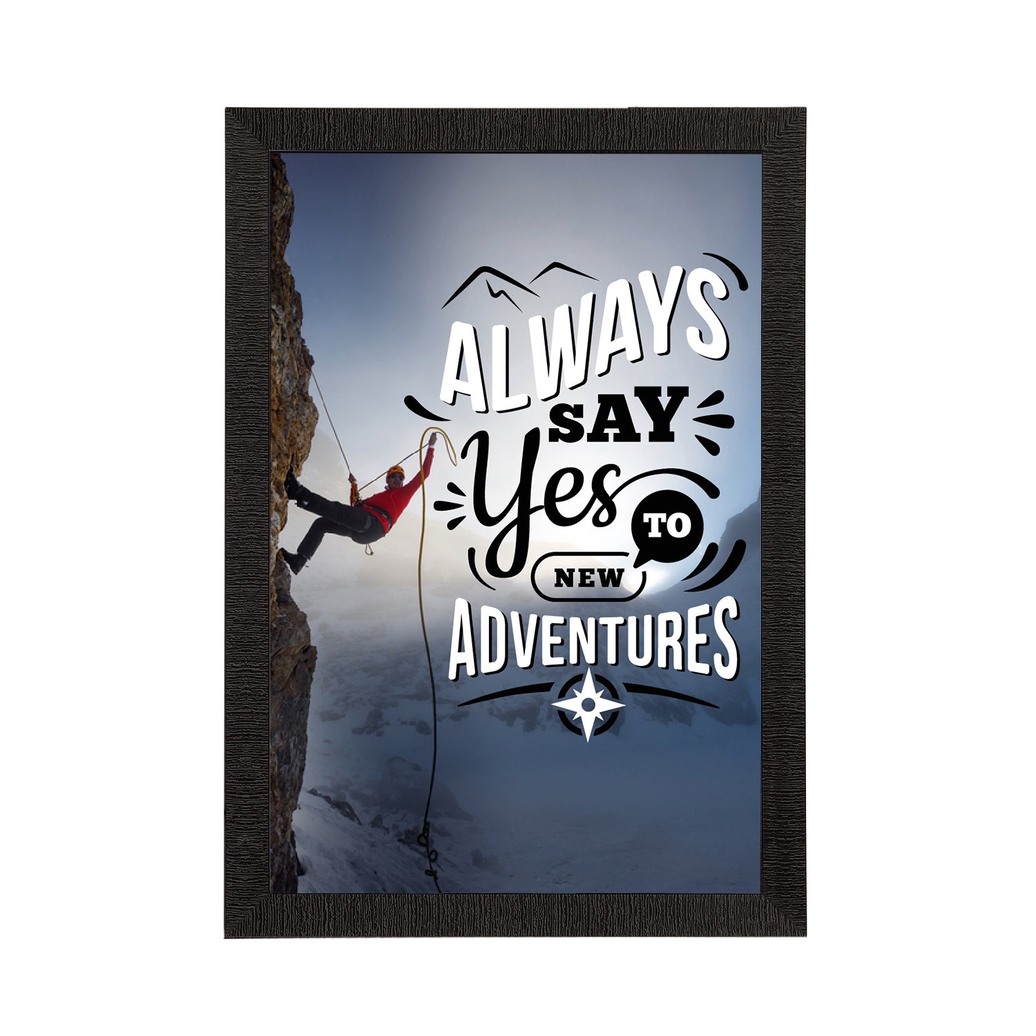 "Always Say Yes To New Adventures" Motivational Quote Satin Matt Texture UV Art Painting