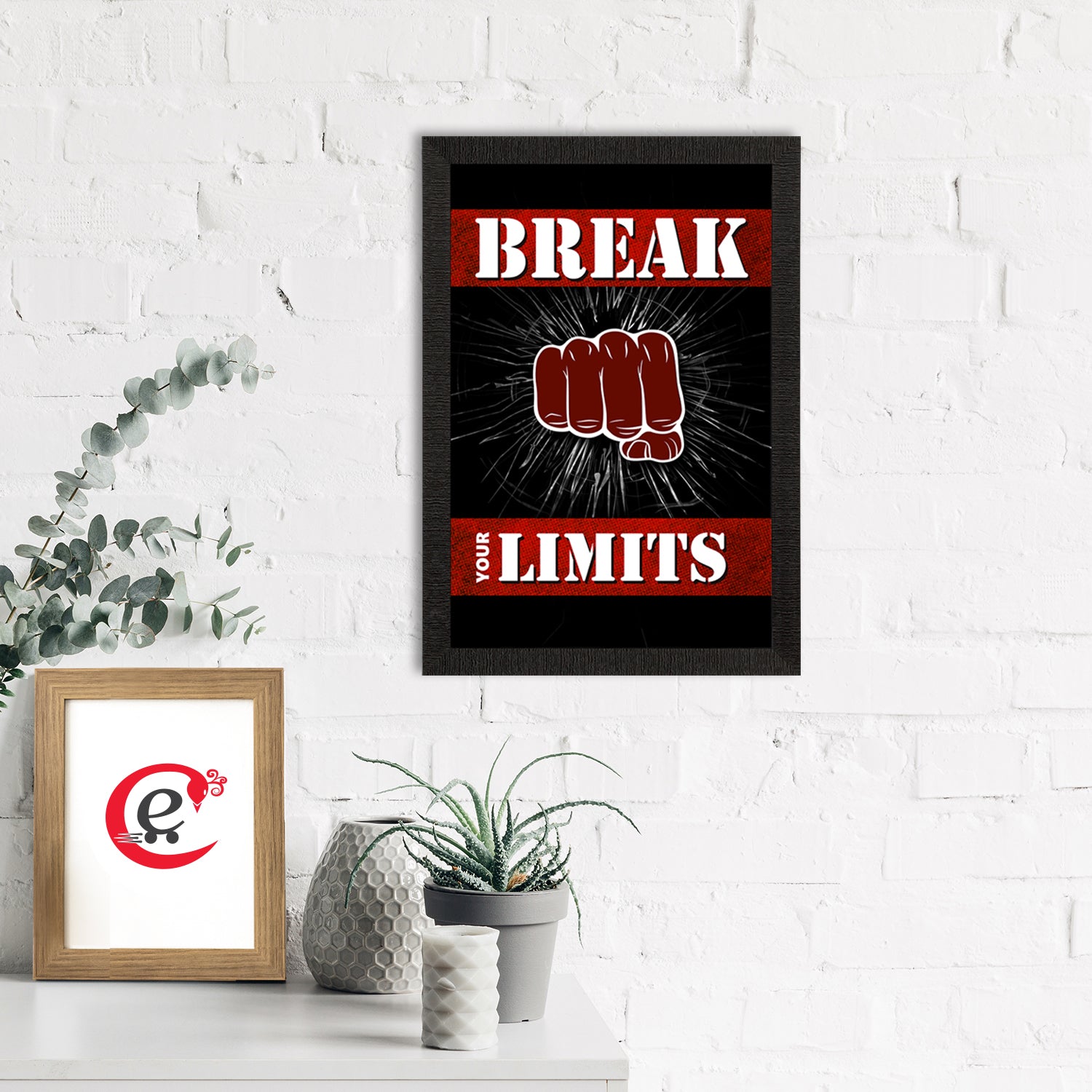 "Break Your Limits" Motivational Quote Satin Matt Texture UV Art Painting 1