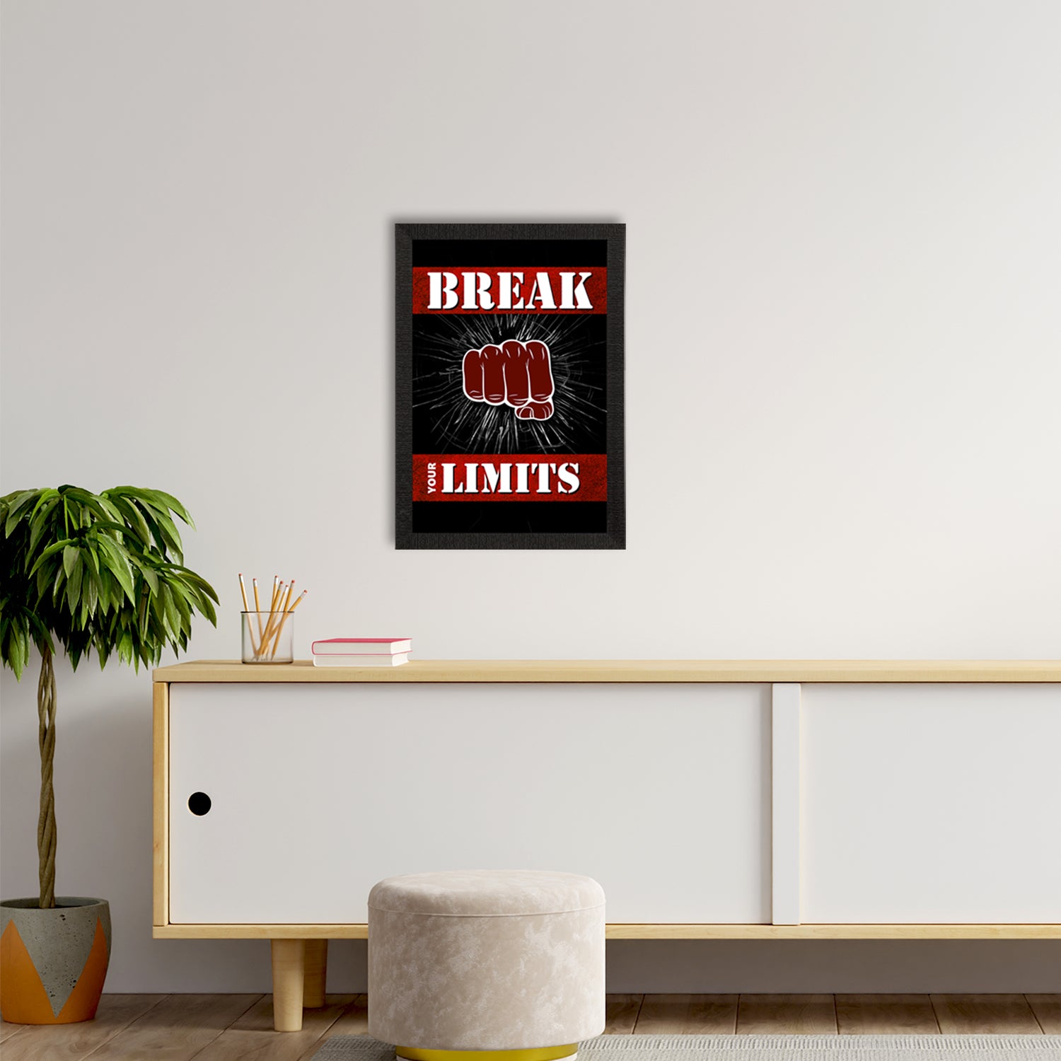 "Break Your Limits" Motivational Quote Satin Matt Texture UV Art Painting 2