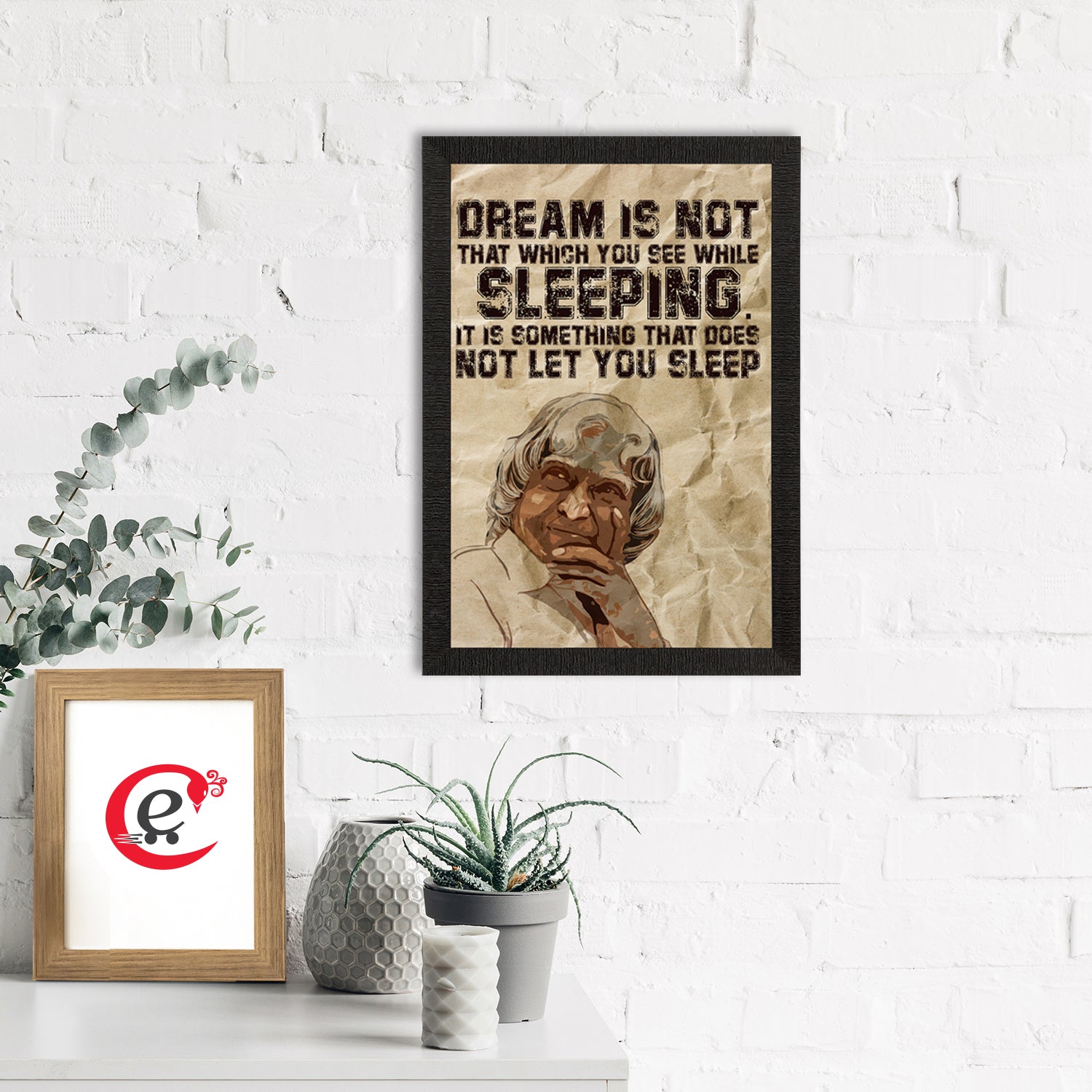 "DREAM is not that which you see while SLEEPING, It is something that doesn't let you sleep" A. P. J. Abdul Kalam Motivational Quote Satin Matt Texture UV Art Painting 1