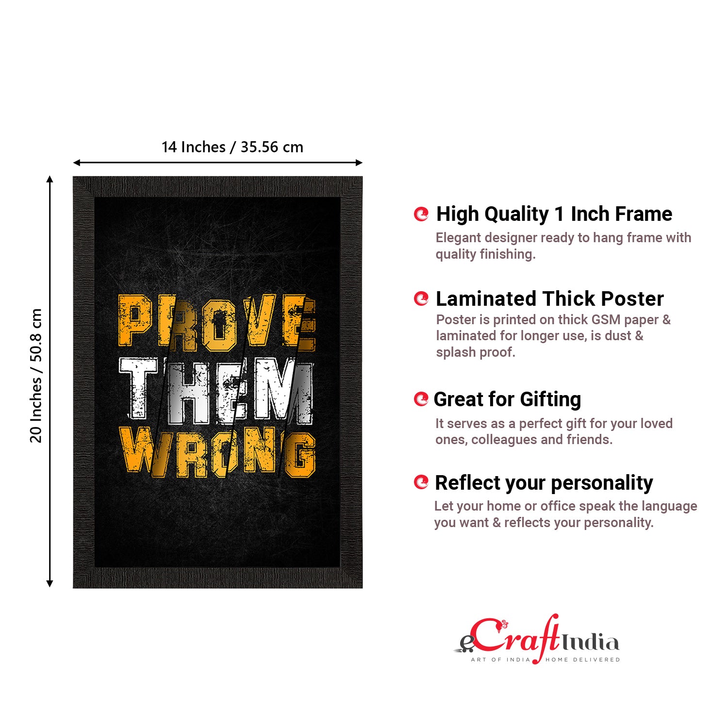 "Prove Them Wrong" Motivational Quote Satin Matt Texture UV Art Painting 3