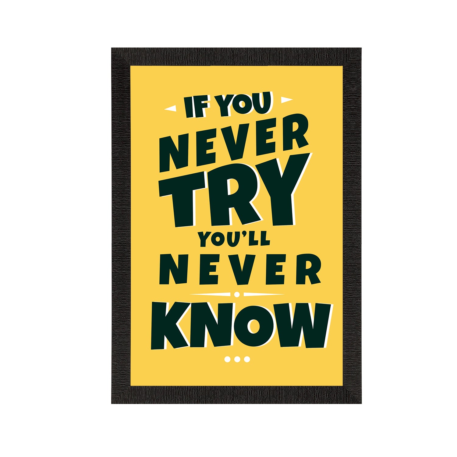 "If You Never Try, You'll Never Know" Motivational Quote Satin Matt Texture UV Art Painting