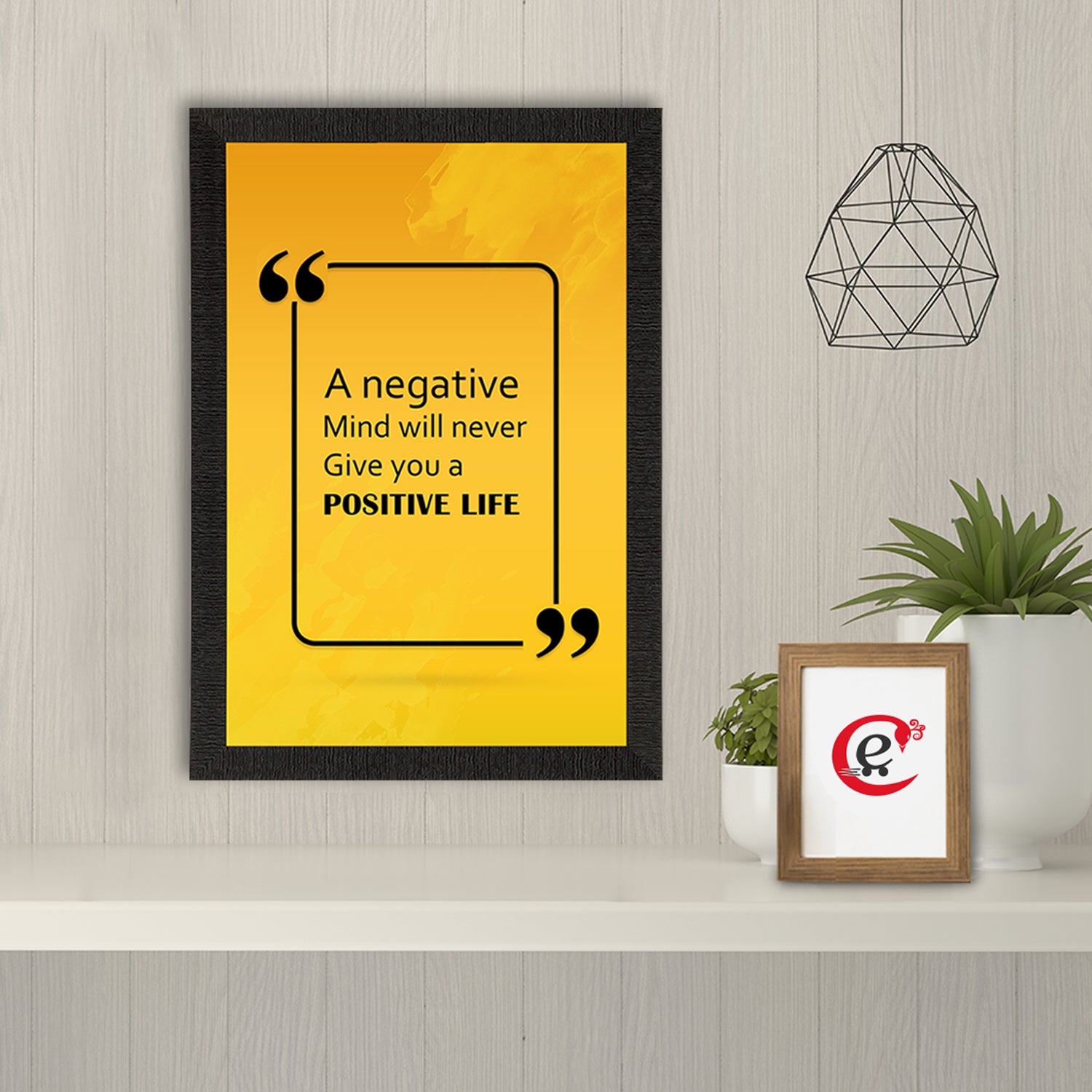 "Positive Life" Motivational Quote Satin Matt Texture UV Art Painting 1