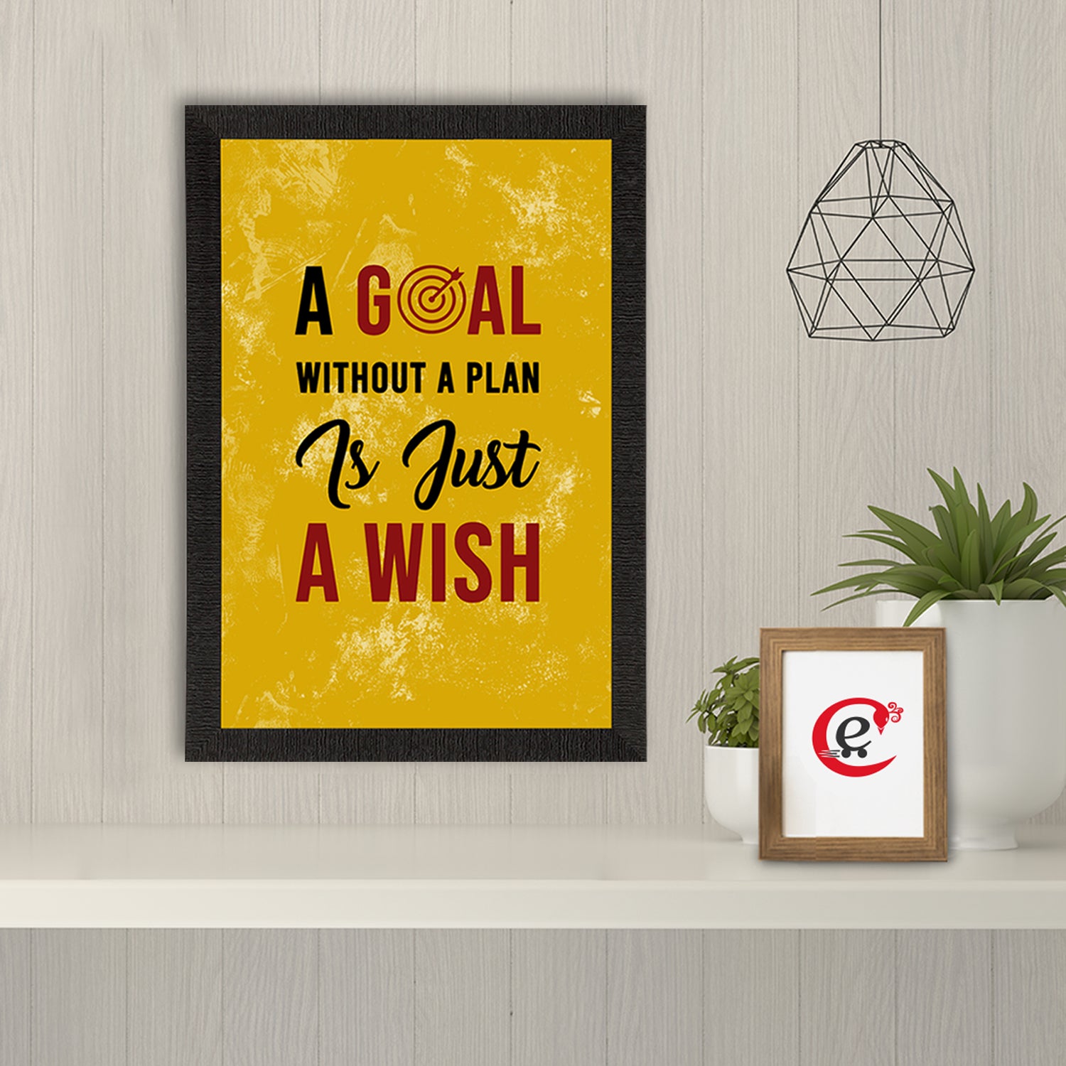 "A Goal without a Plan" Motivational Quote Satin Matt Texture UV Art Painting 1